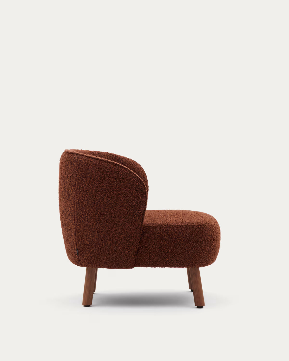 ULIT Armchair in Brick Sheep Fabric with Dark Ash Base