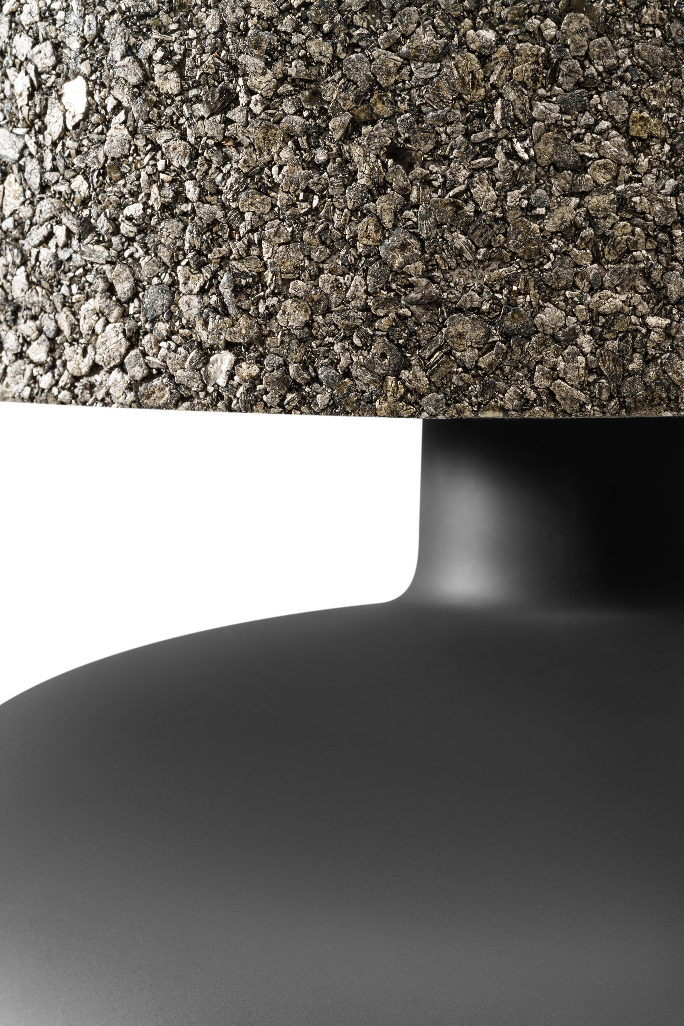SAWA STONE table lamp matte black glass