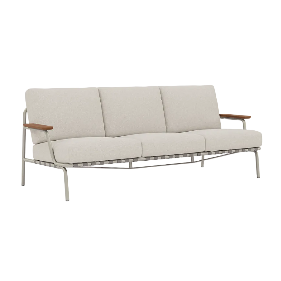SETTLE Light Gray 3-Seater Sofa with Armrests and Gray Base