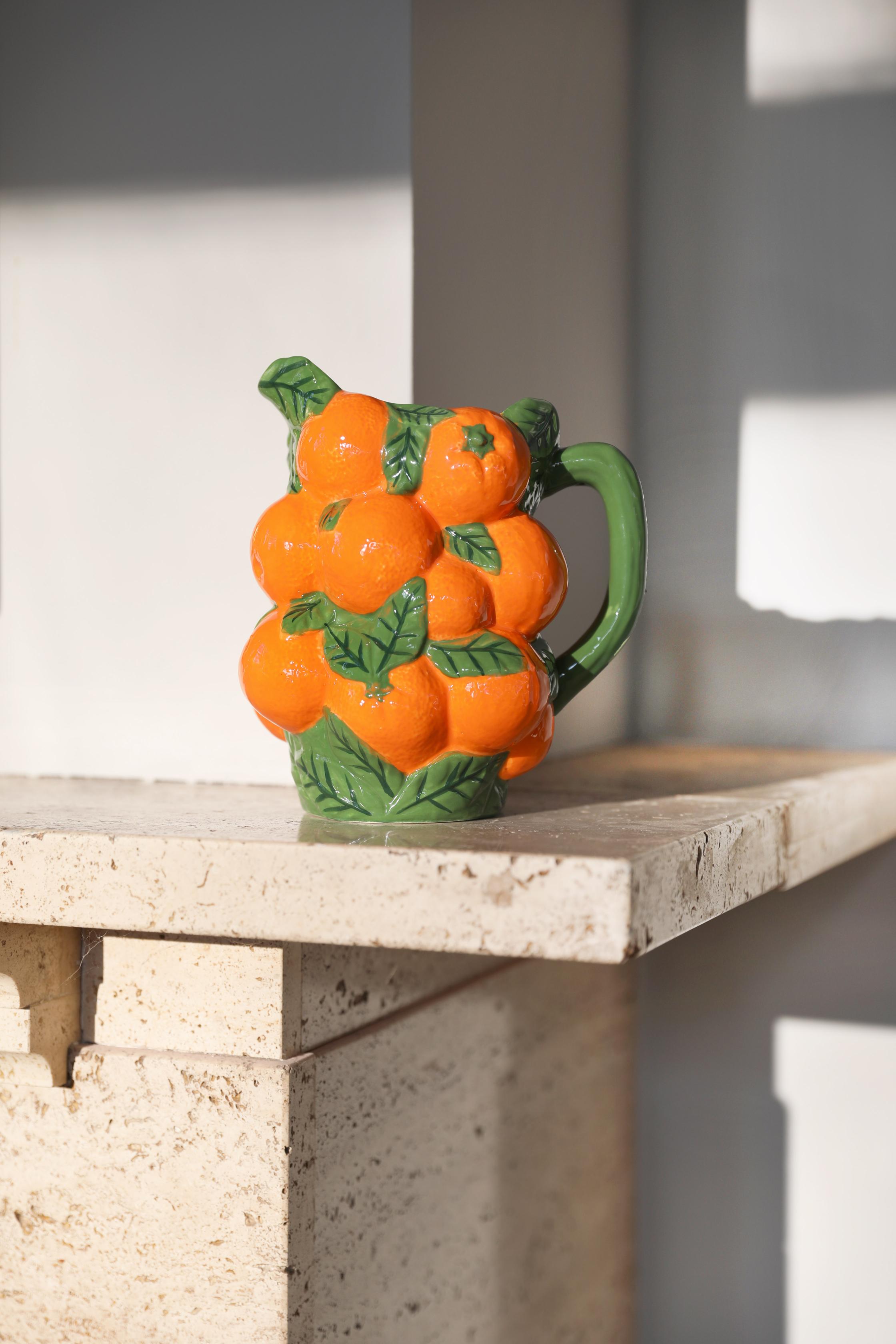 Kanne ORANGE orange mit grünem