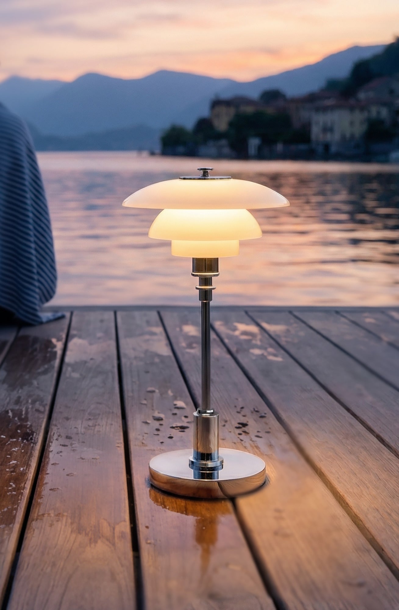 Portable lamp PH 1/1 white with chrome base
