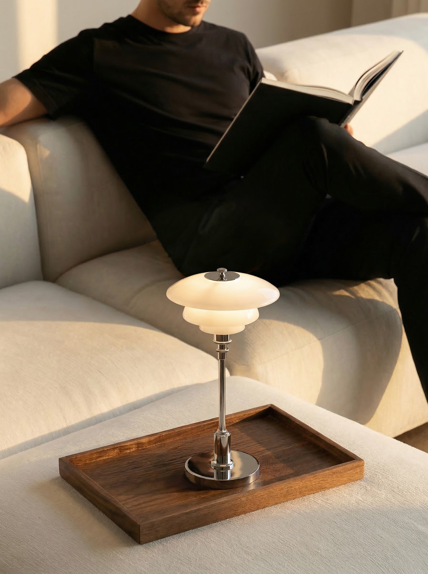 Portable lamp PH 1/1 white with chrome base