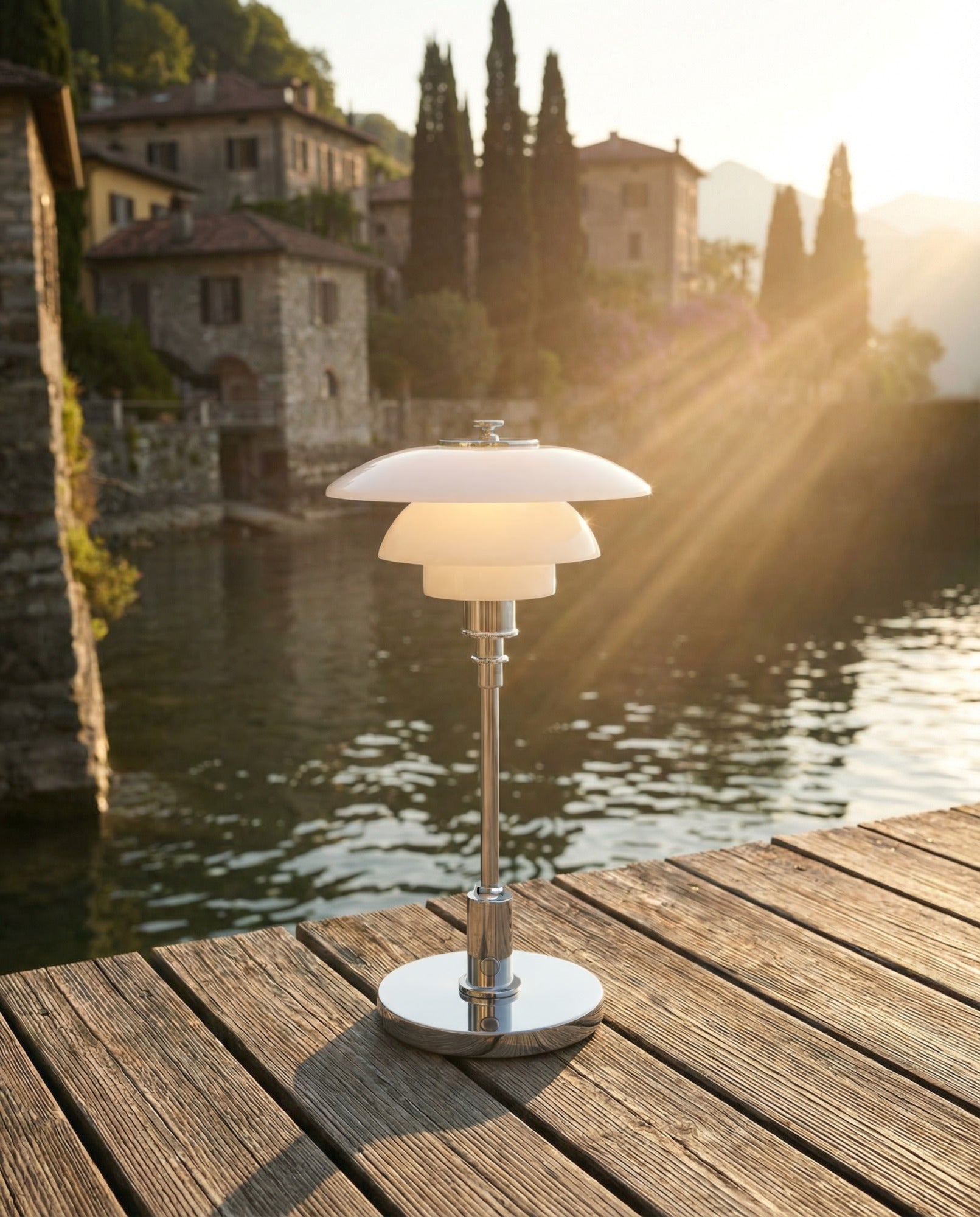 Portable lamp PH 1/1 white with chrome base