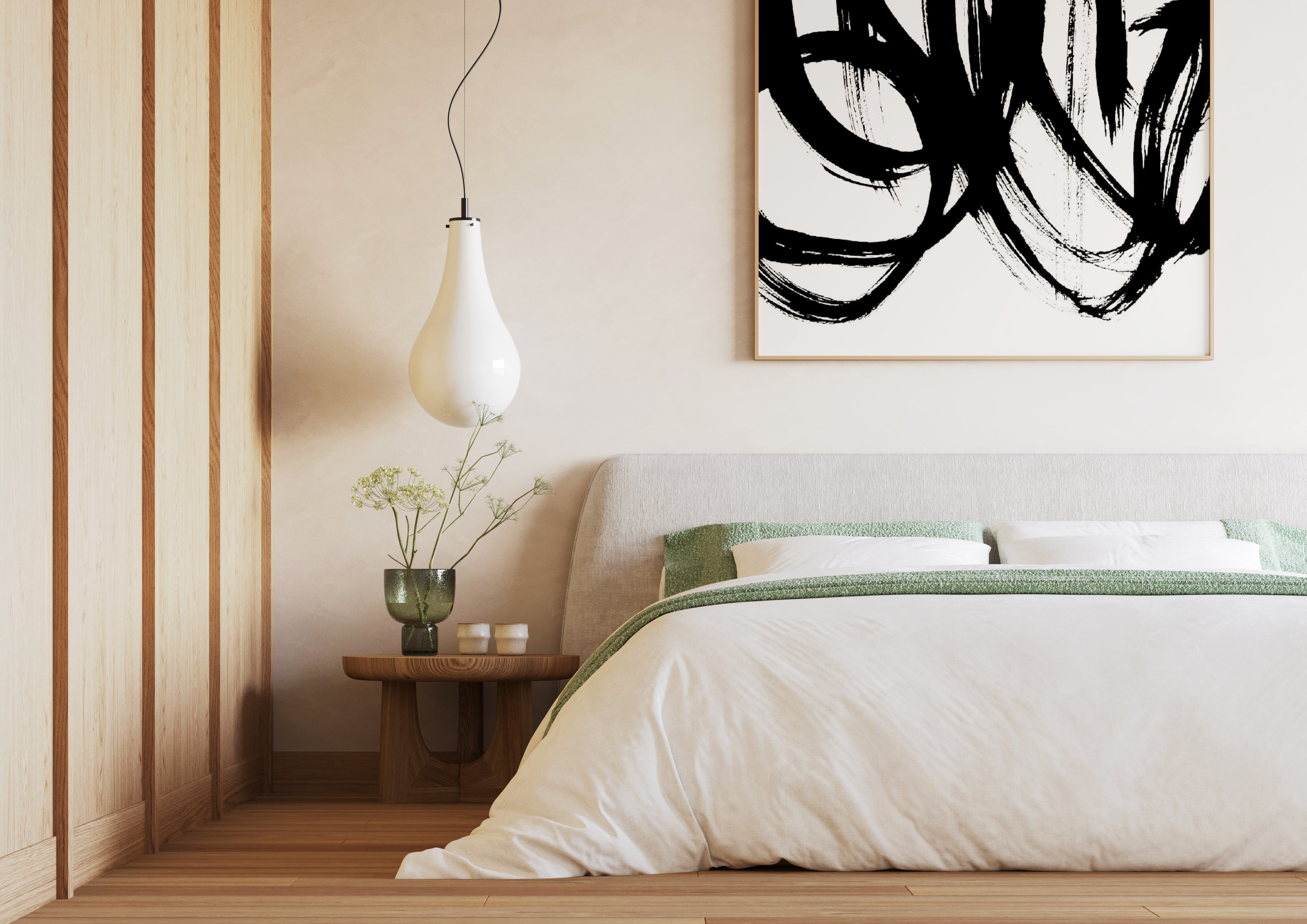 STILLA pendant lamp white with black finish