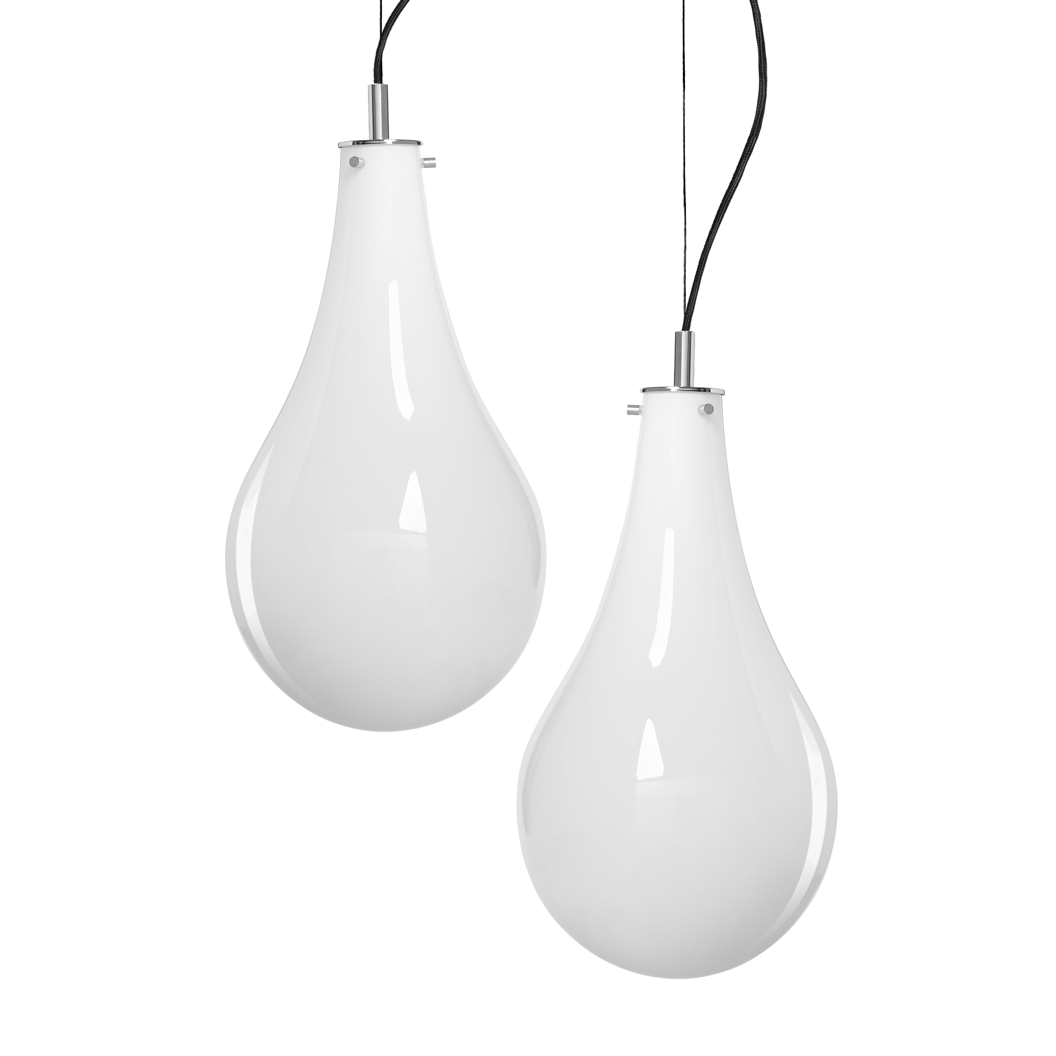 STILLA 2 pendant lamp white with silver finish