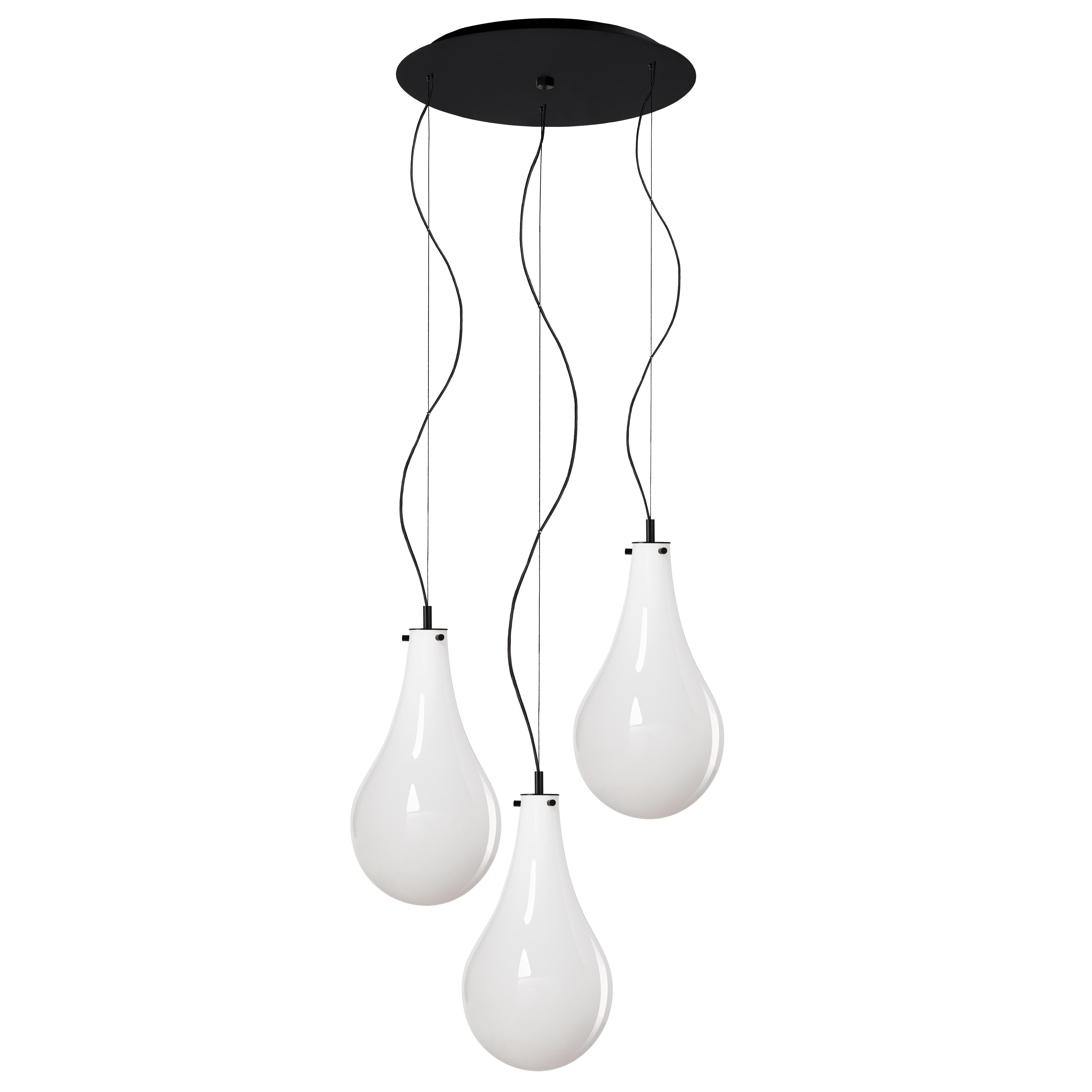 STILLA 3 pendant lamp white with black finish