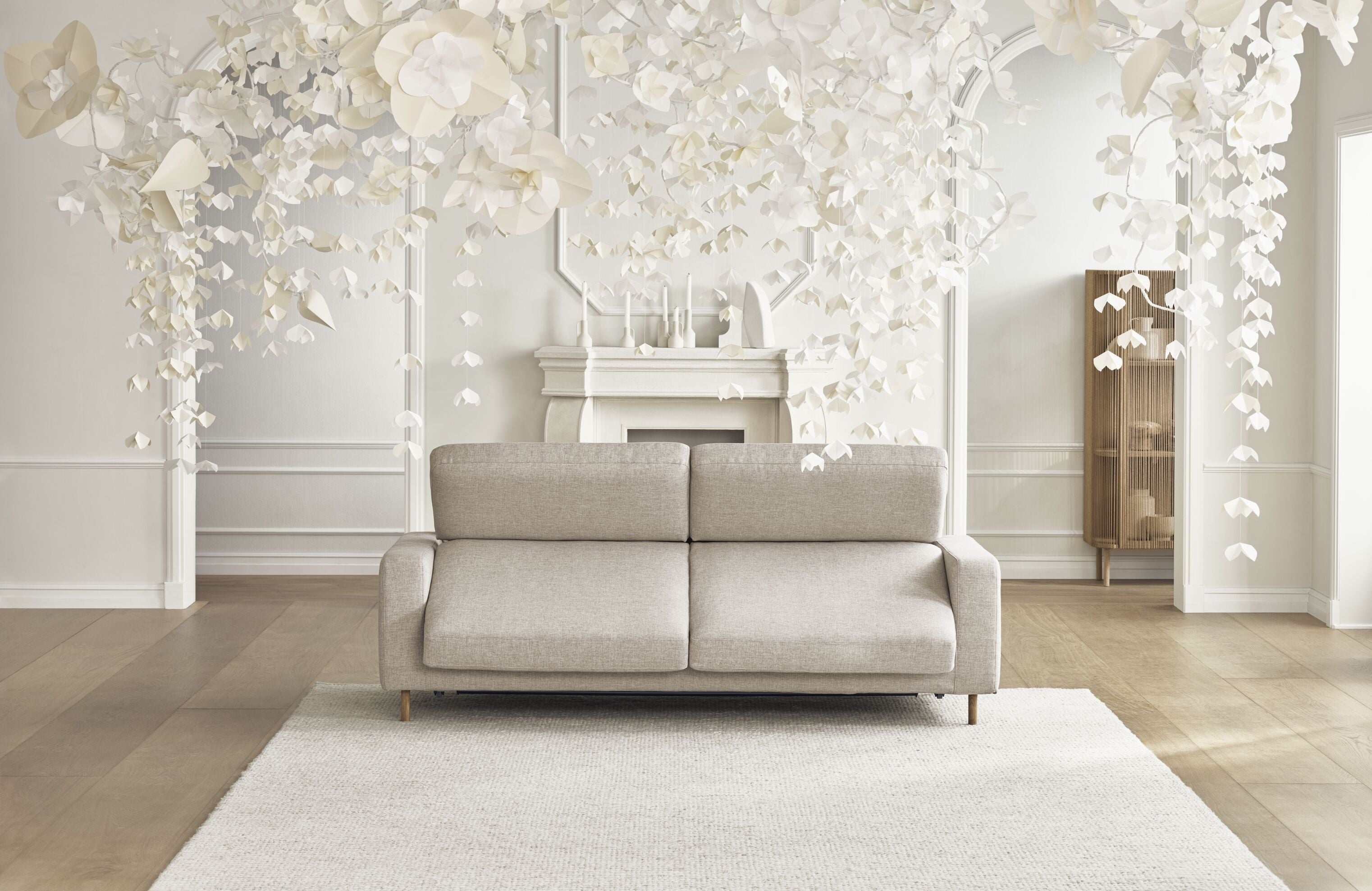 Sofa sofa 2.5 scandinavia base of bleached oak wood