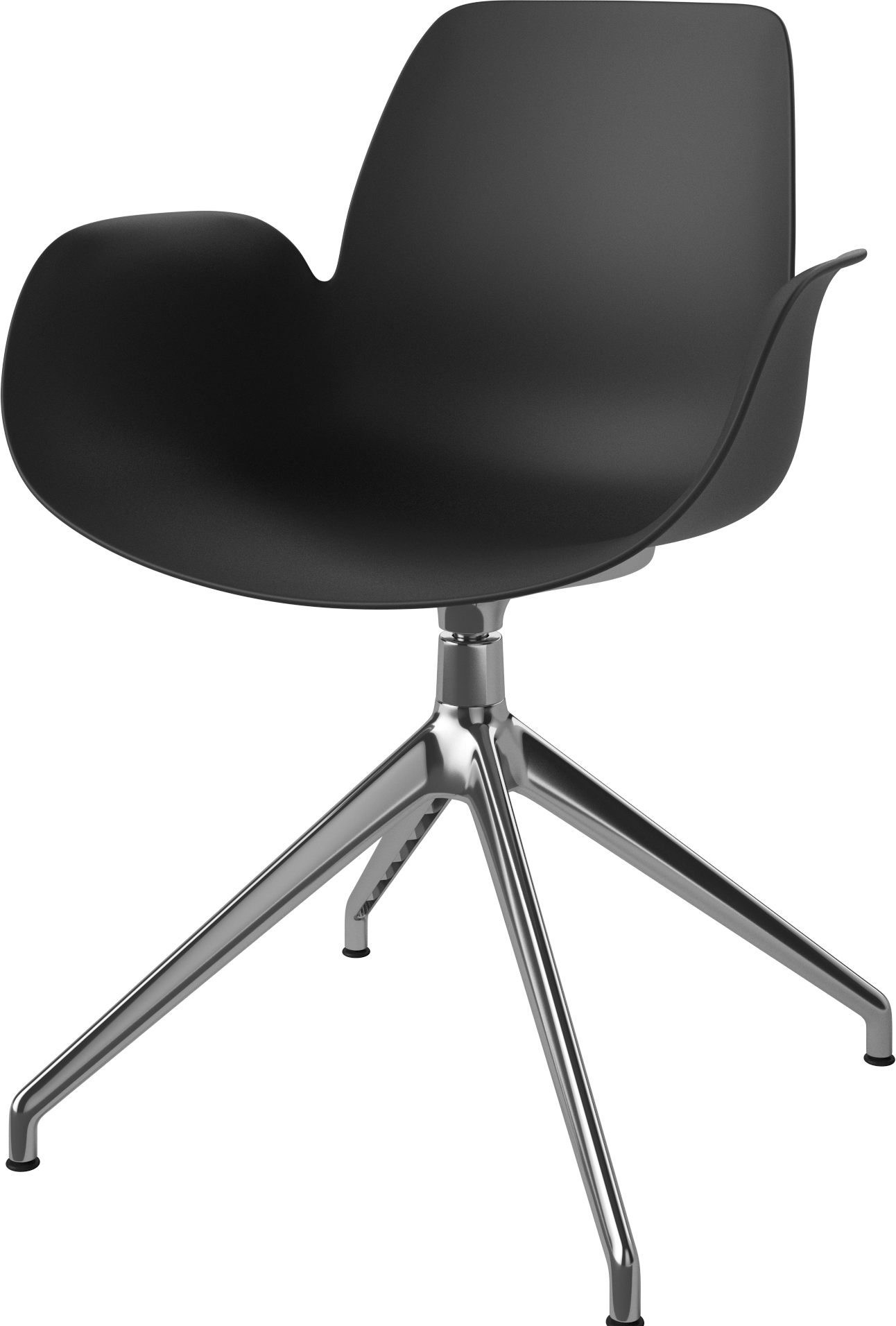 Seed black office chair with a steel base