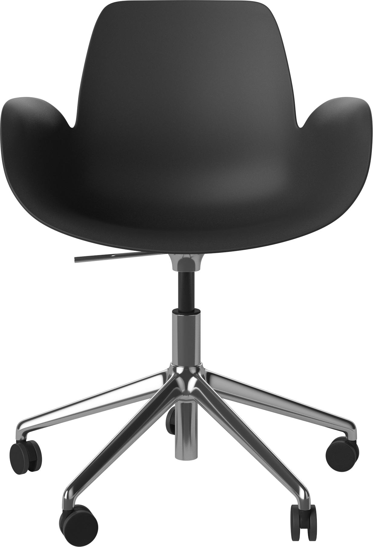 Seed black office chair with a steel base