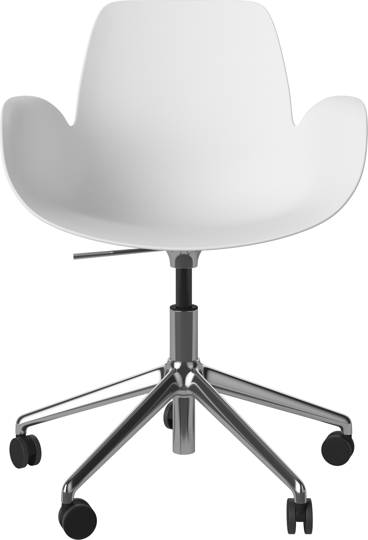 SEED white office chair with a steel base