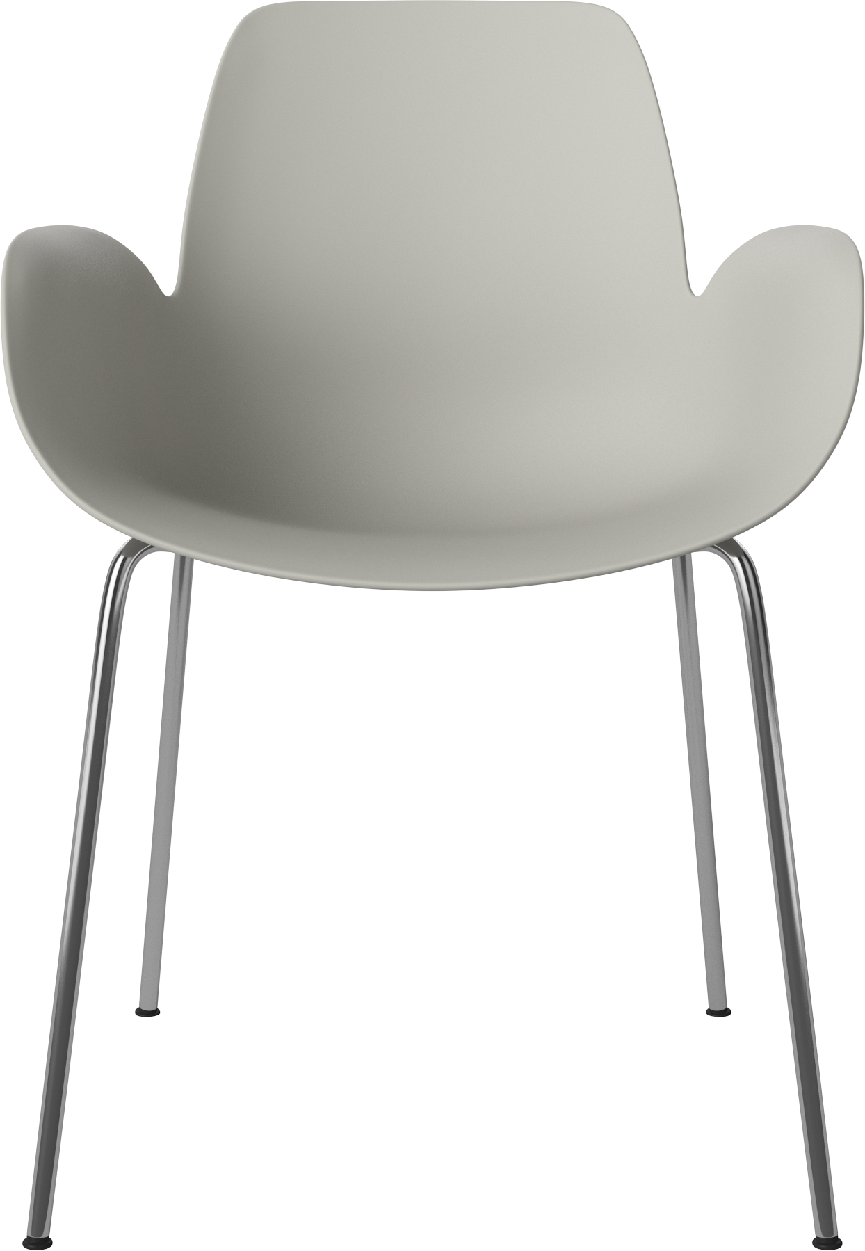 Chair with Seed Gray armrests with a steel base