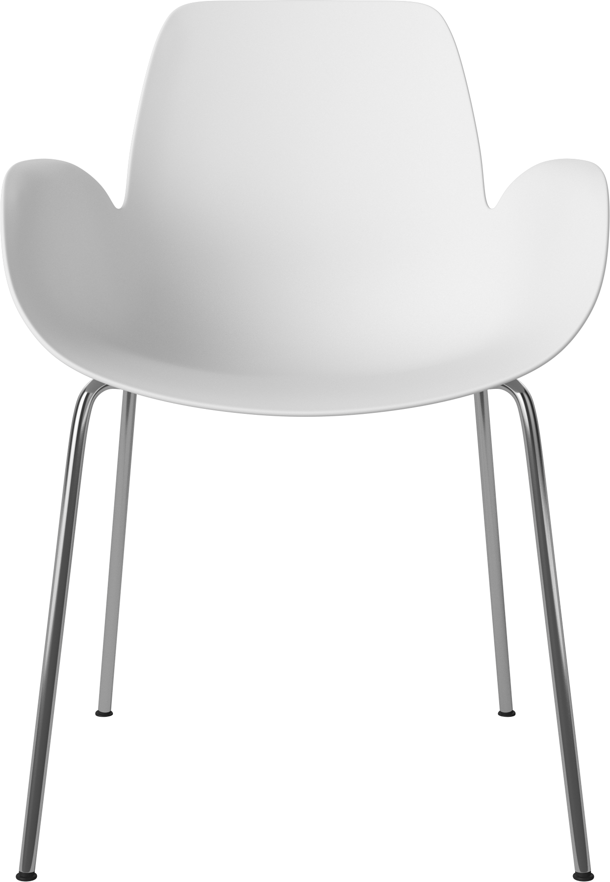 Chair with Seed White armrests with a steel base