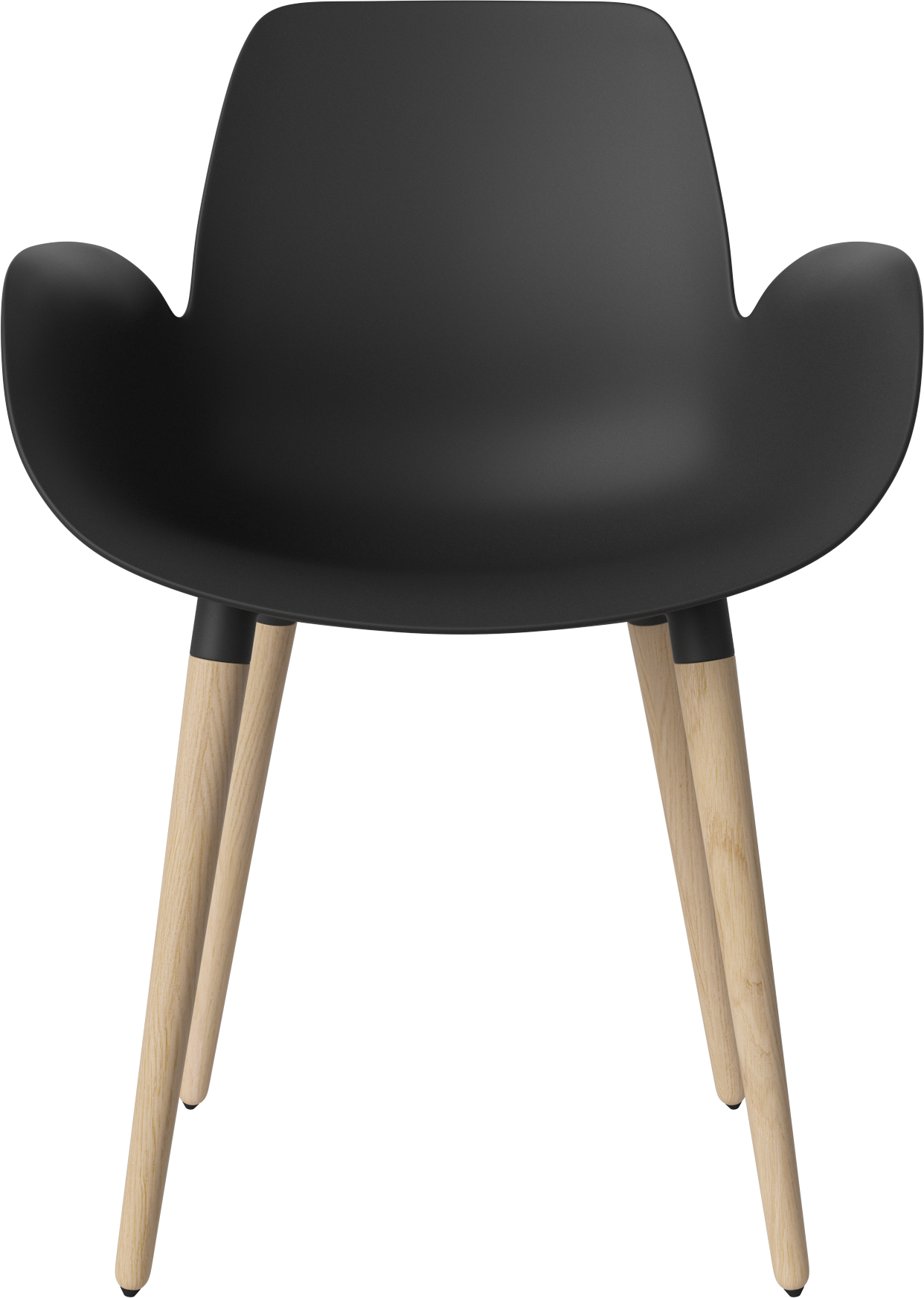 Chair with Seed Black armrests with a whitened base