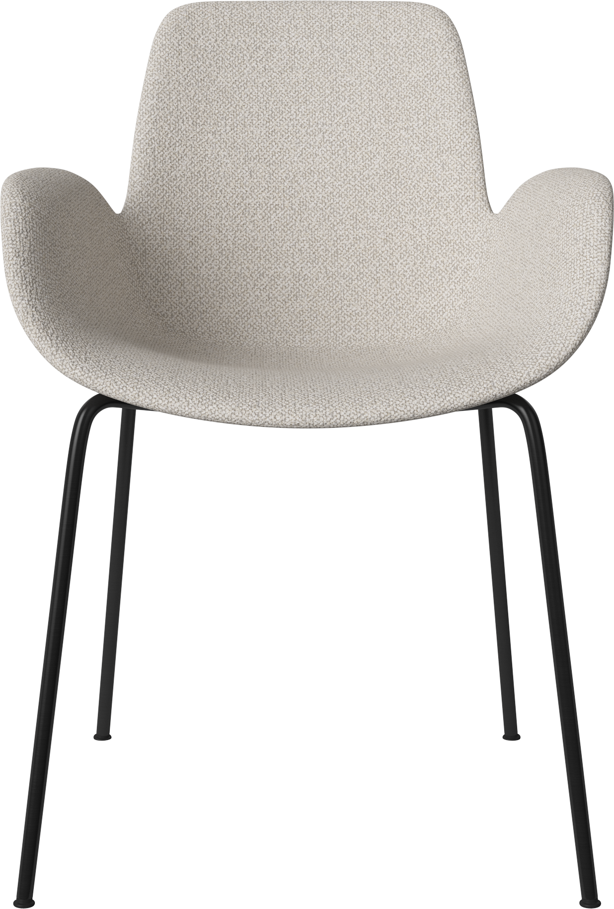 Chair with Seed armrests upholstered with a black base