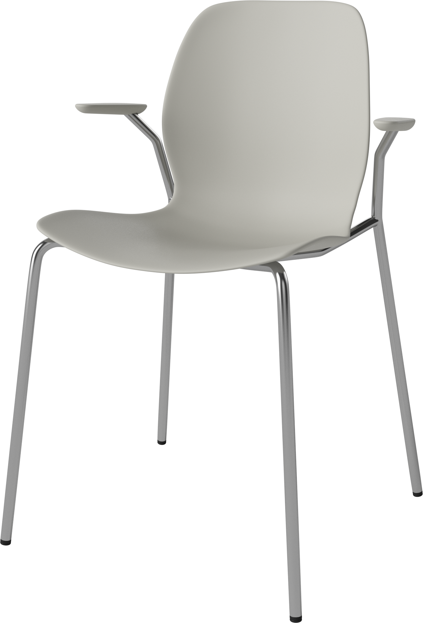 Seed gray chair with a steel base