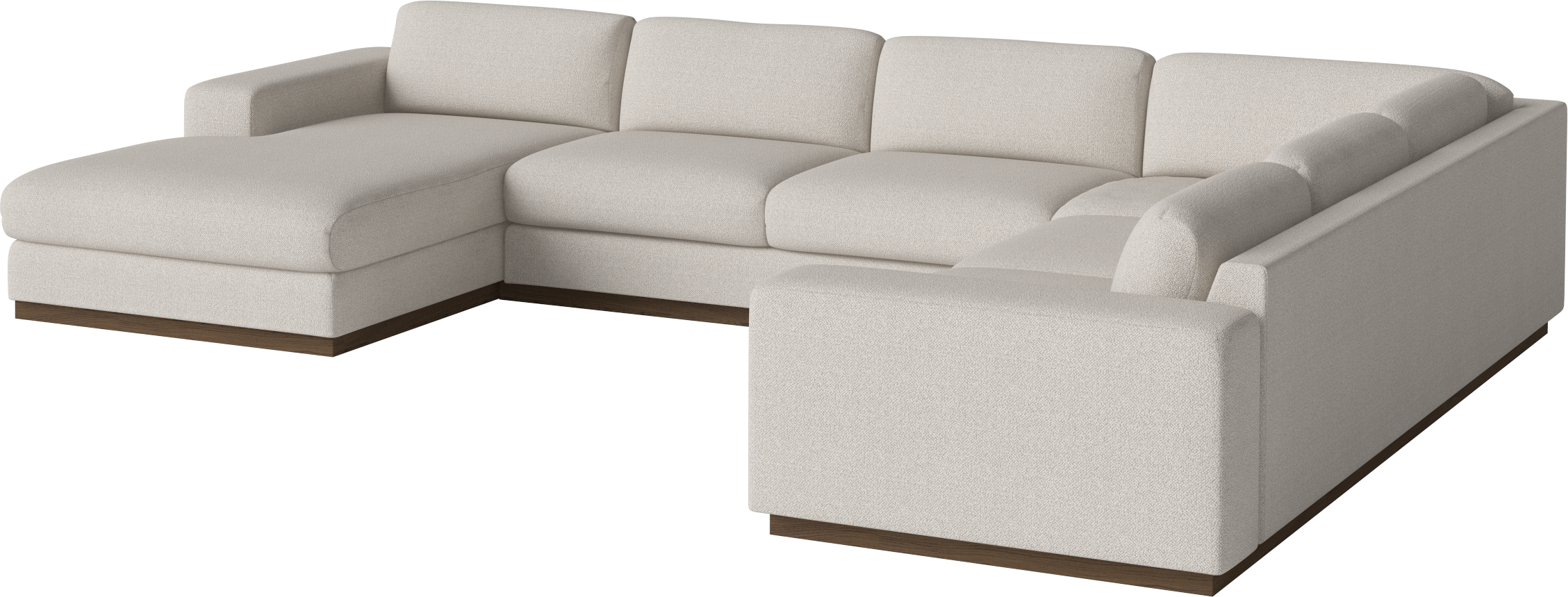 A corner with a left -hand sepia chaise -sided chaise base with a dark base