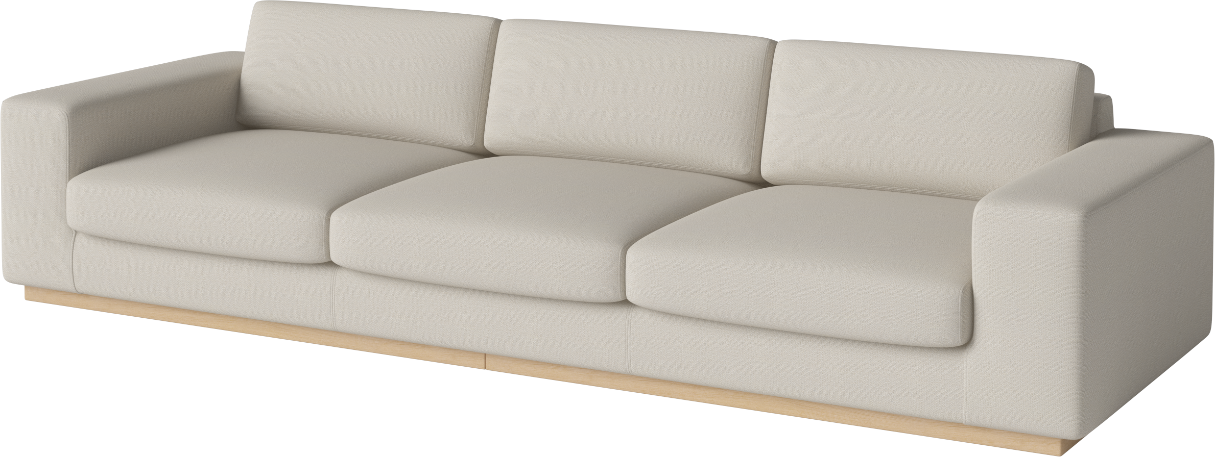 4-person sepia sofa base made of bleached oak wood