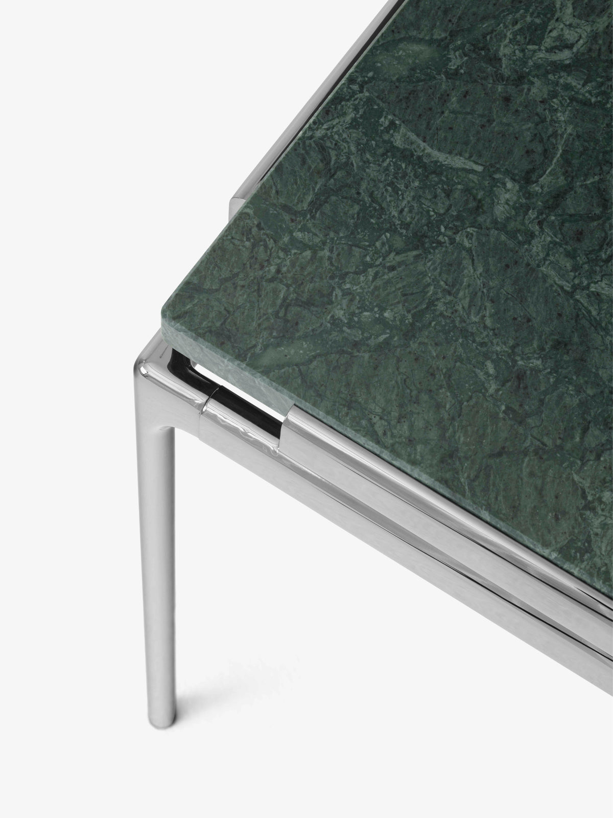 Side table SETT LN11 green marble top with chrome base