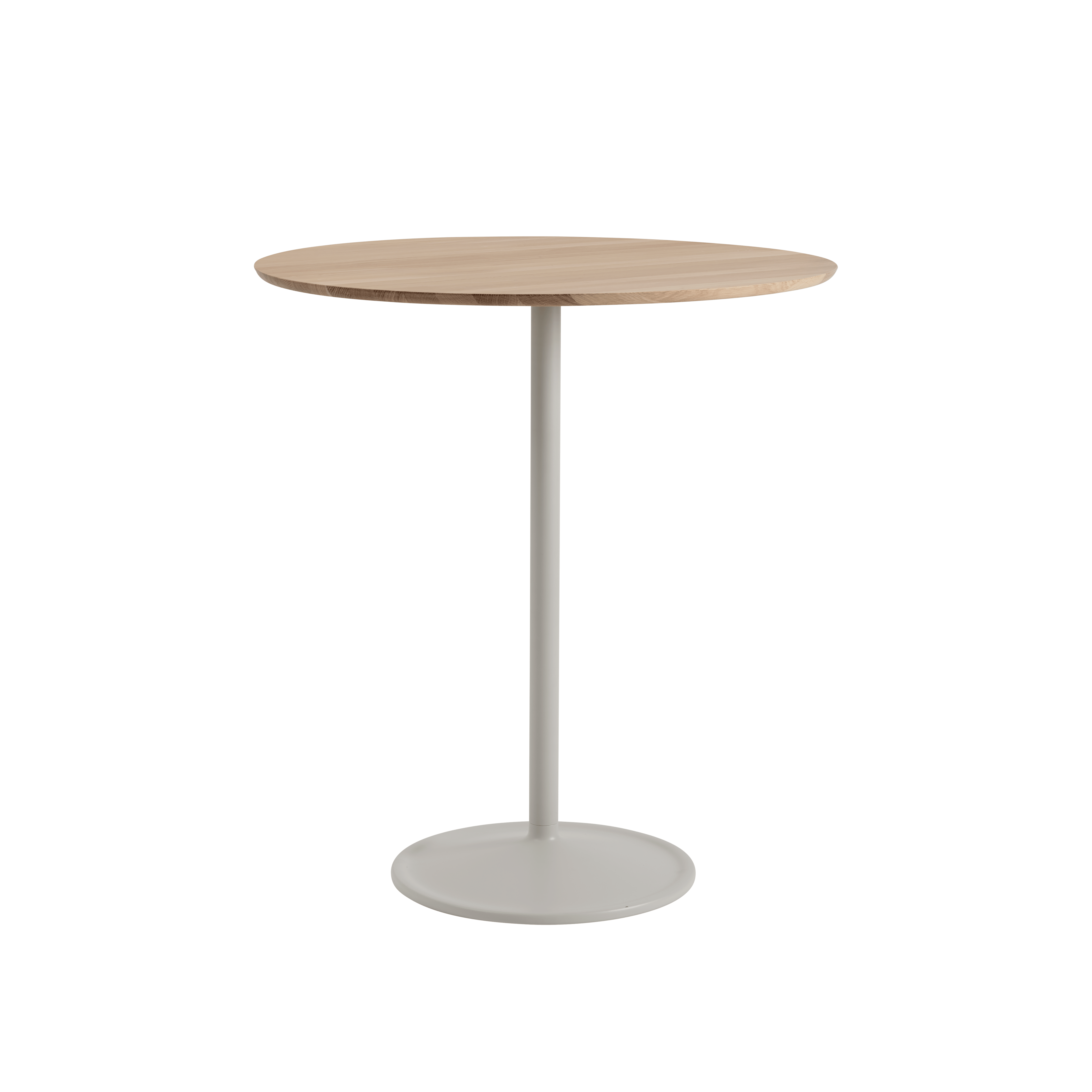 Round Table SOFT oak wood with gray base