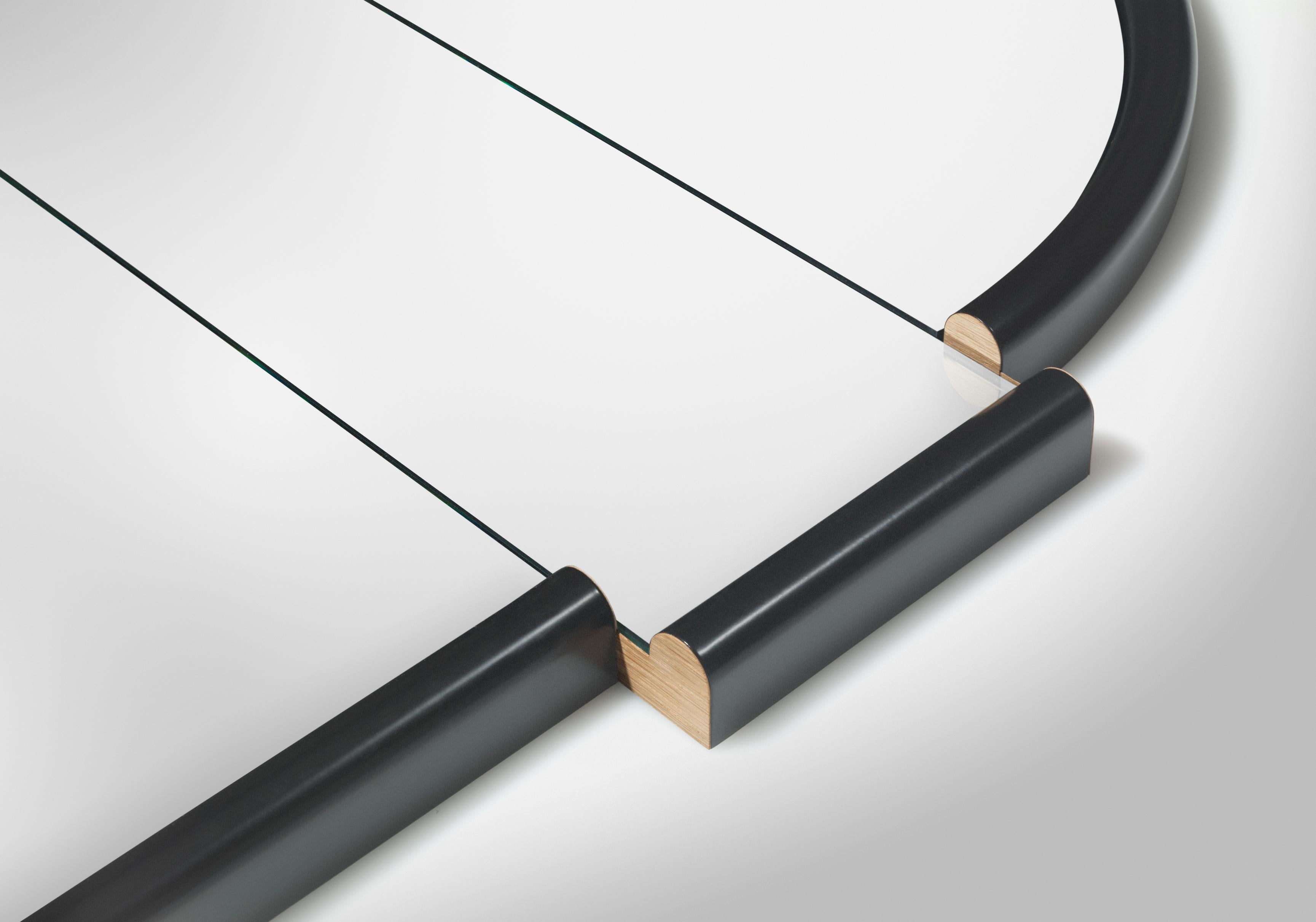 SPLIT Black Round Mirror
