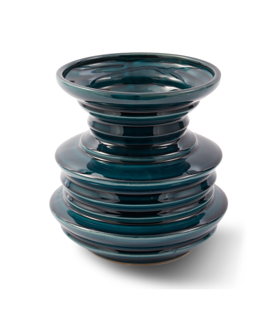 STACKED PLATES Vase dunkelgrün