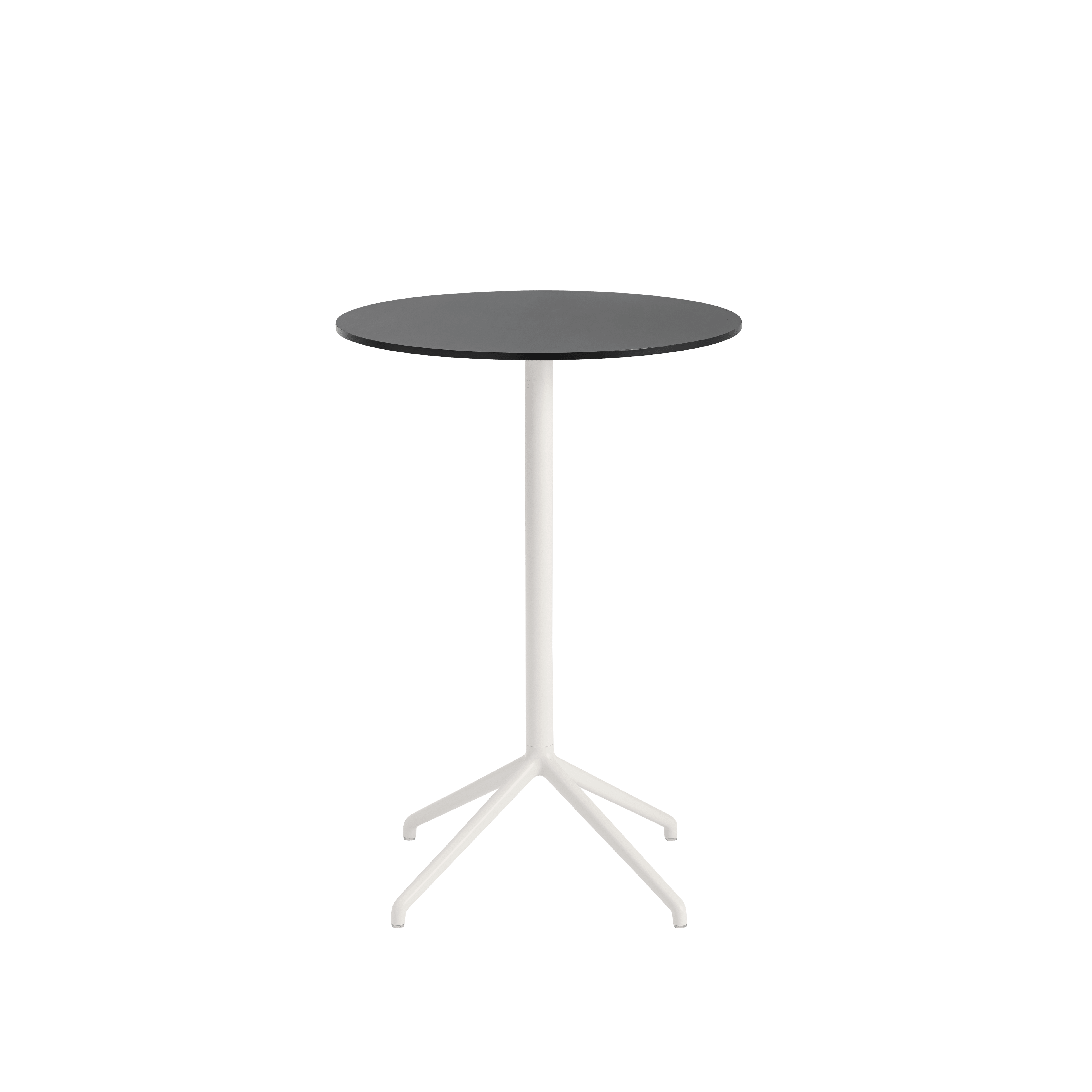 Round bar table STILL black top with broken white base