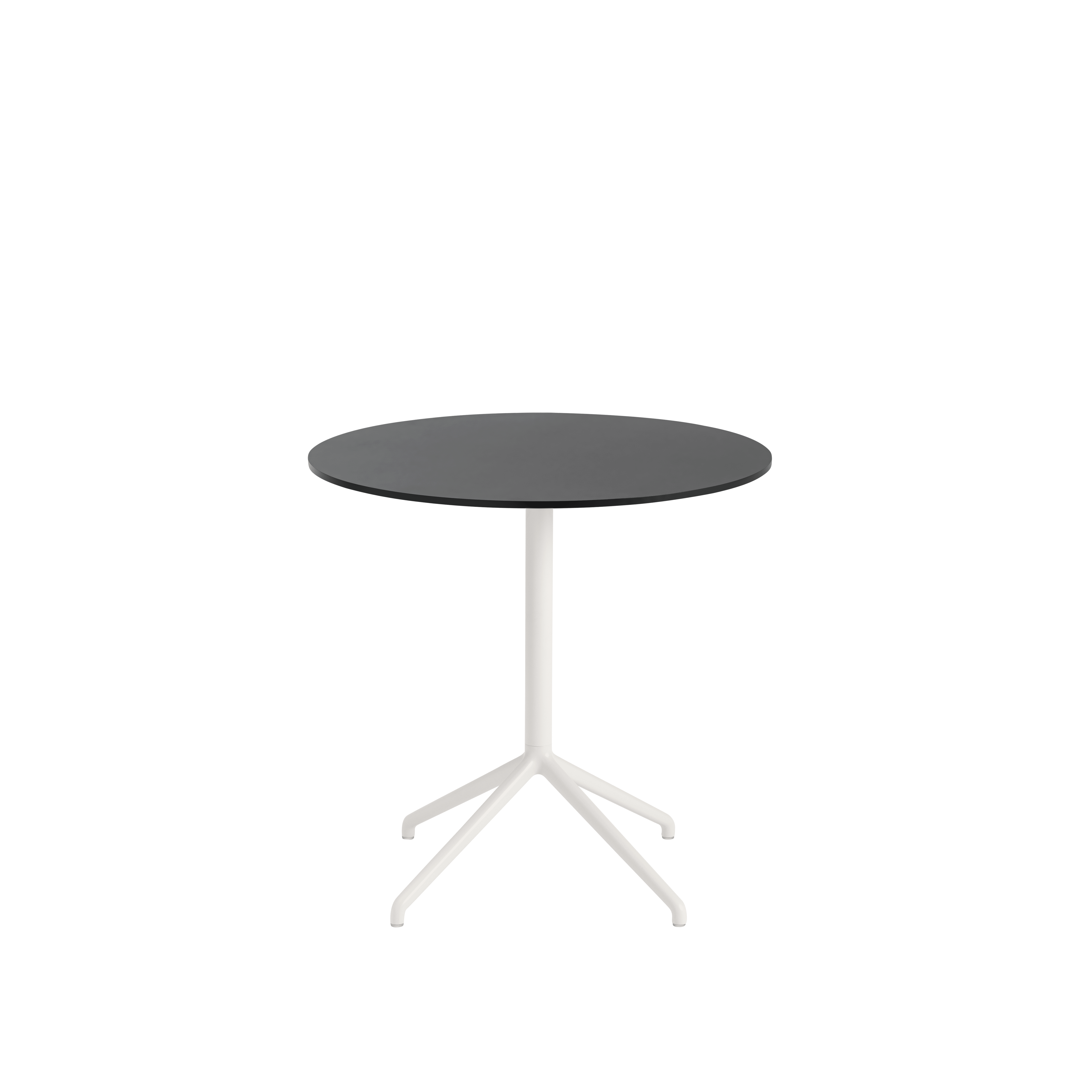 Round bar table STILL black top with broken white base
