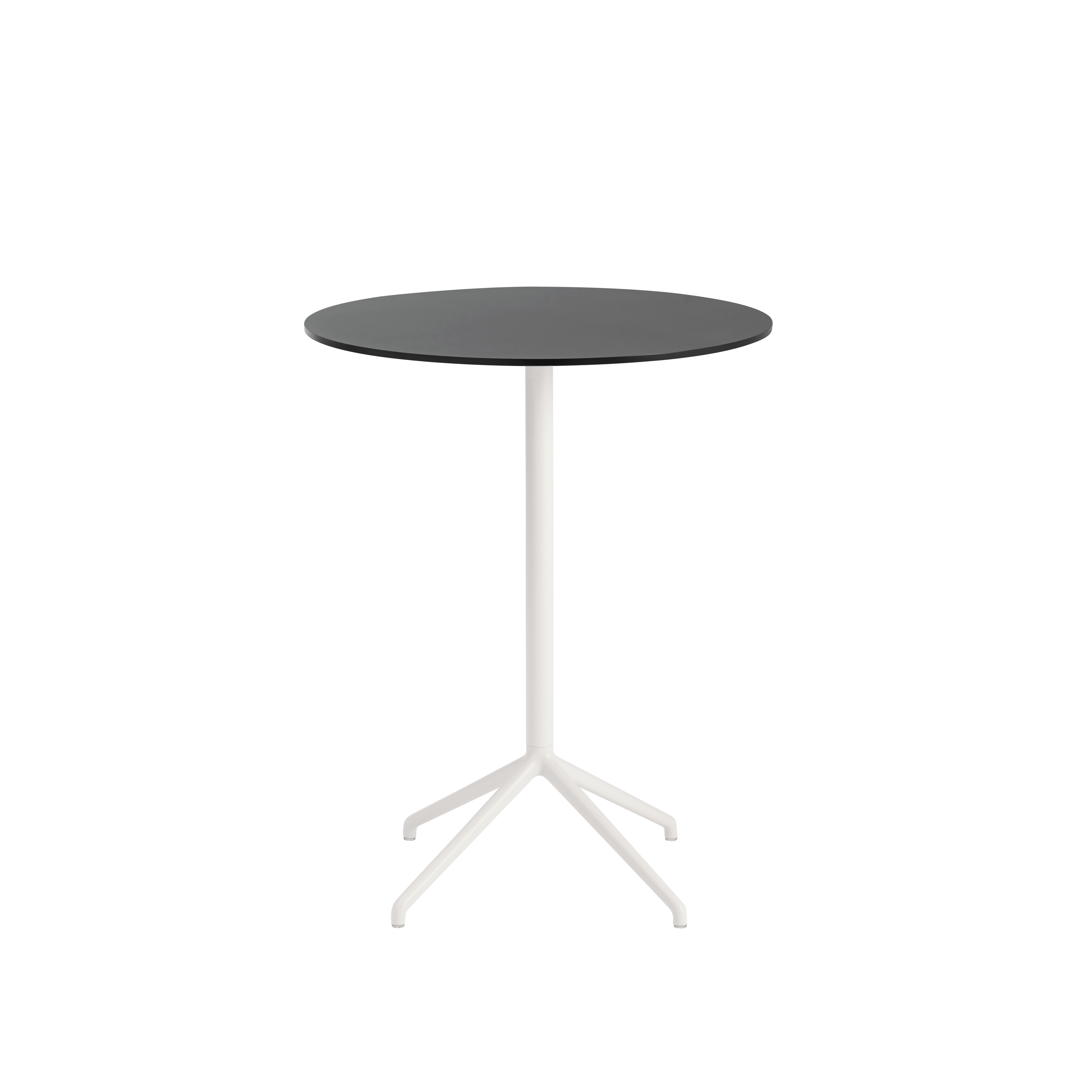 Round bar table STILL black top with broken white base