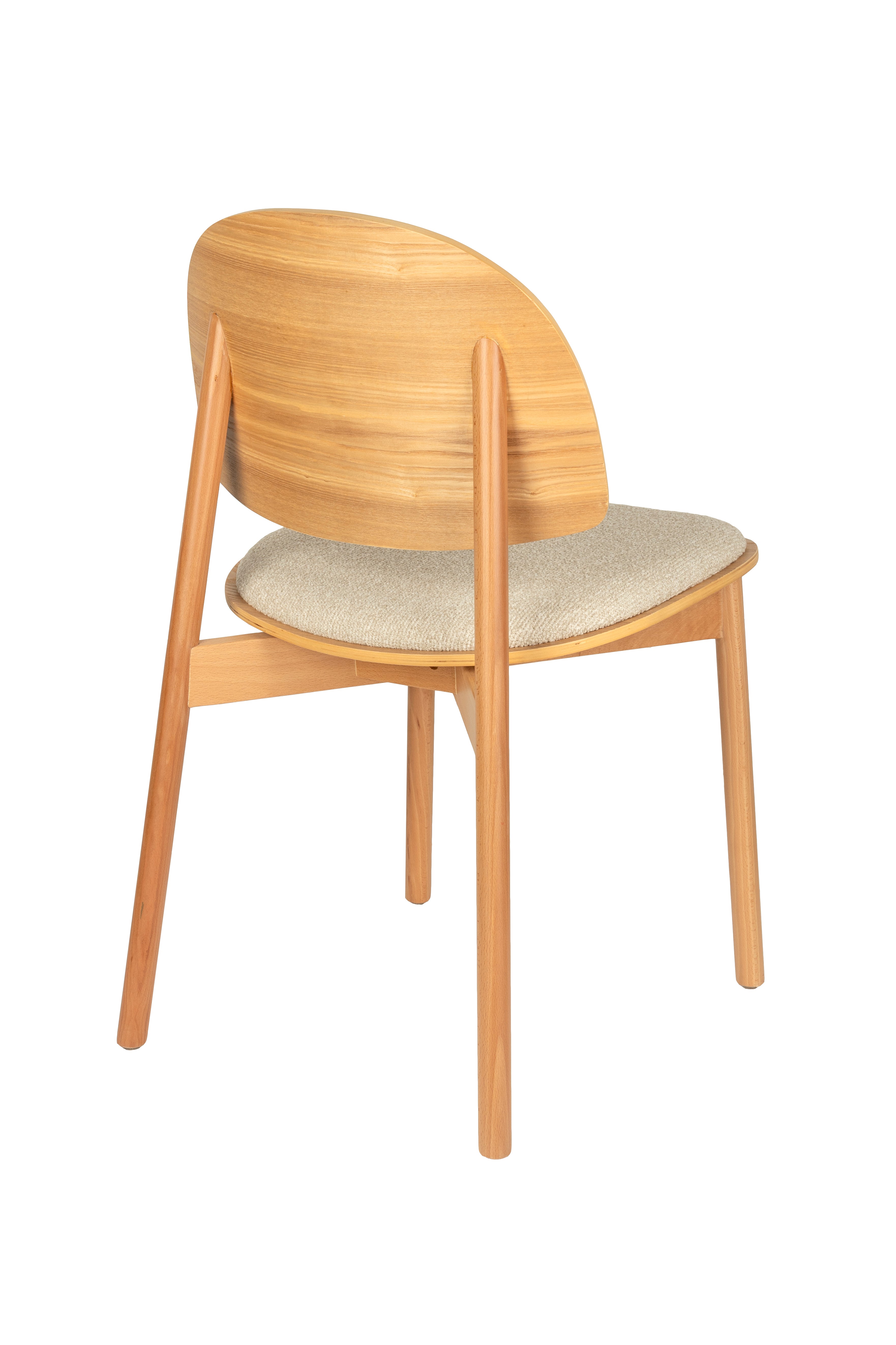 SUNRISE Chair in Beige with Wooden Base