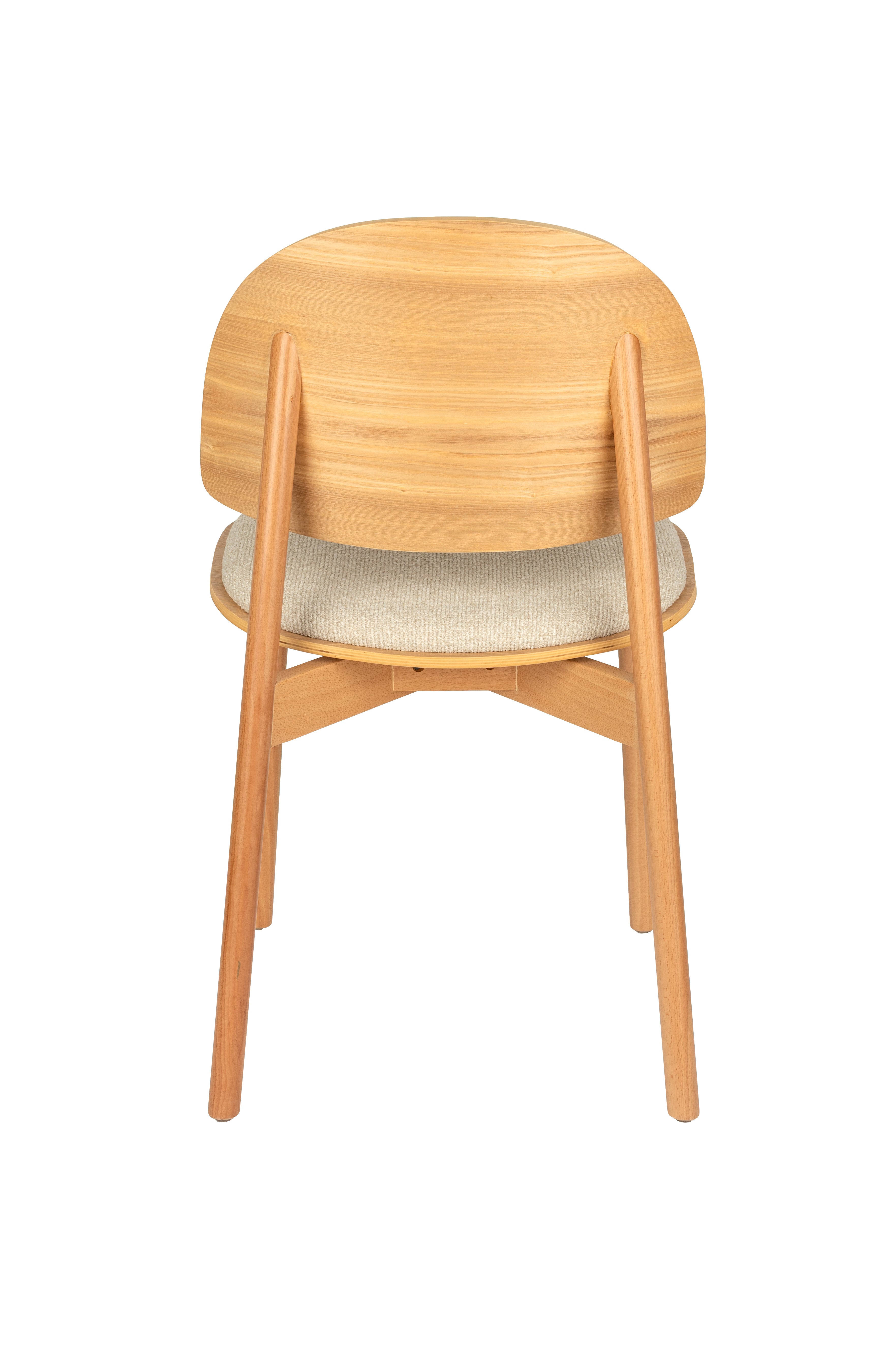 SUNRISE Chair in Beige with Wooden Base