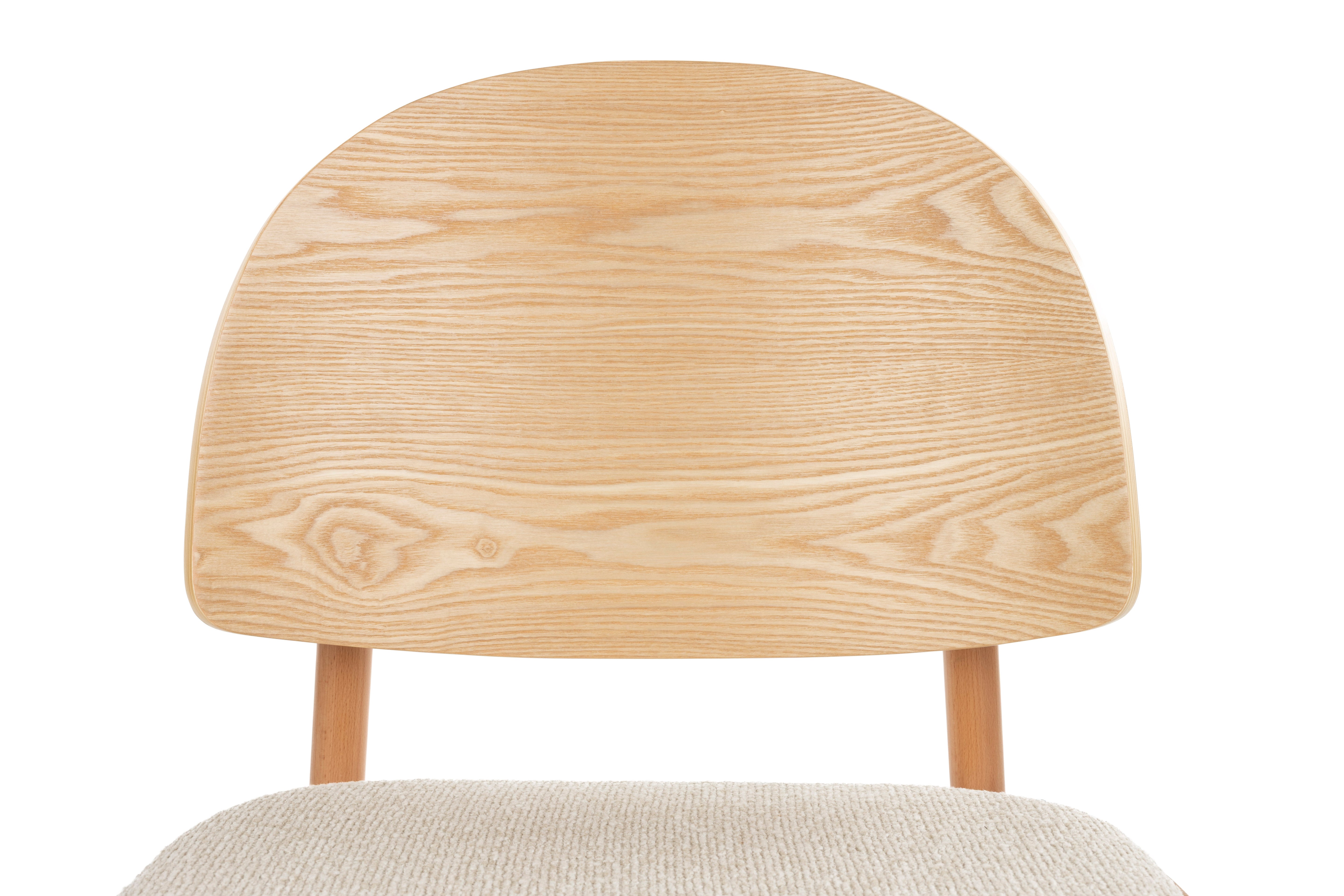 SUNRISE Chair in Beige with Wooden Base