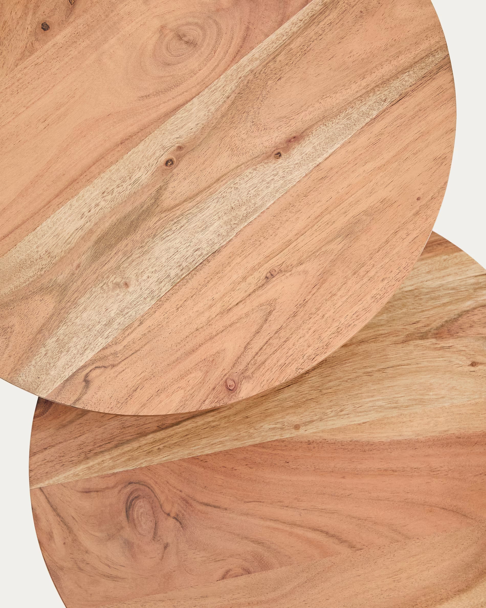 VINTARA set of tables made of acacia wood with a black base