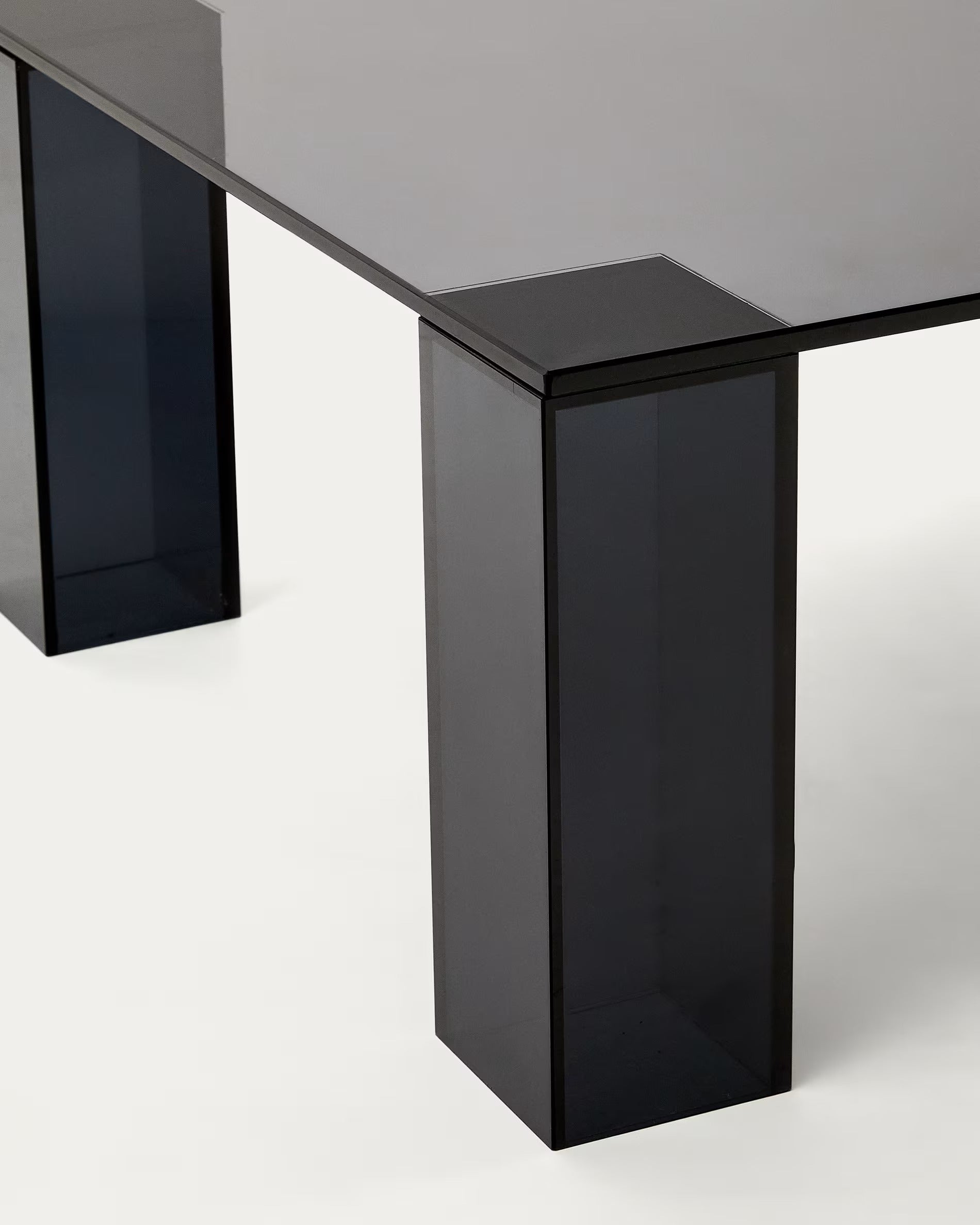 Couchtisch ADULARIA dunkelgraues gehärtetes Glas