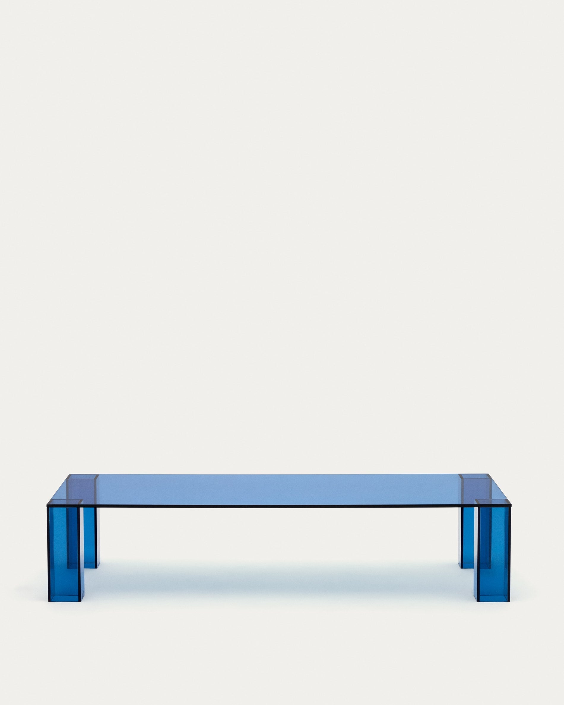 Coffee table adularia blue tempered glass