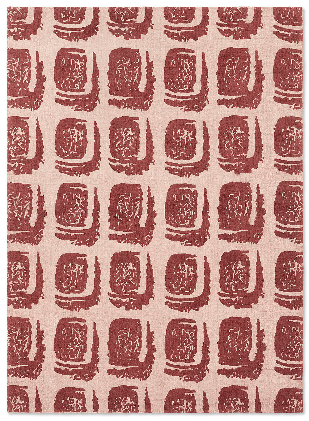 Dywan WOODBLOCK różowo-bordowy
