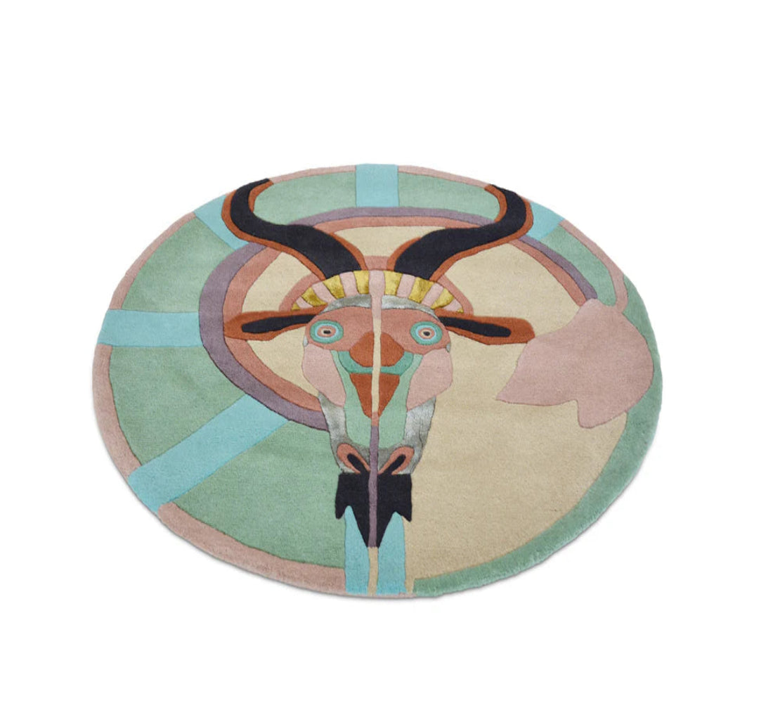 Dywan okrągły ZODIAC CAPRICORN miętowo-beżowy