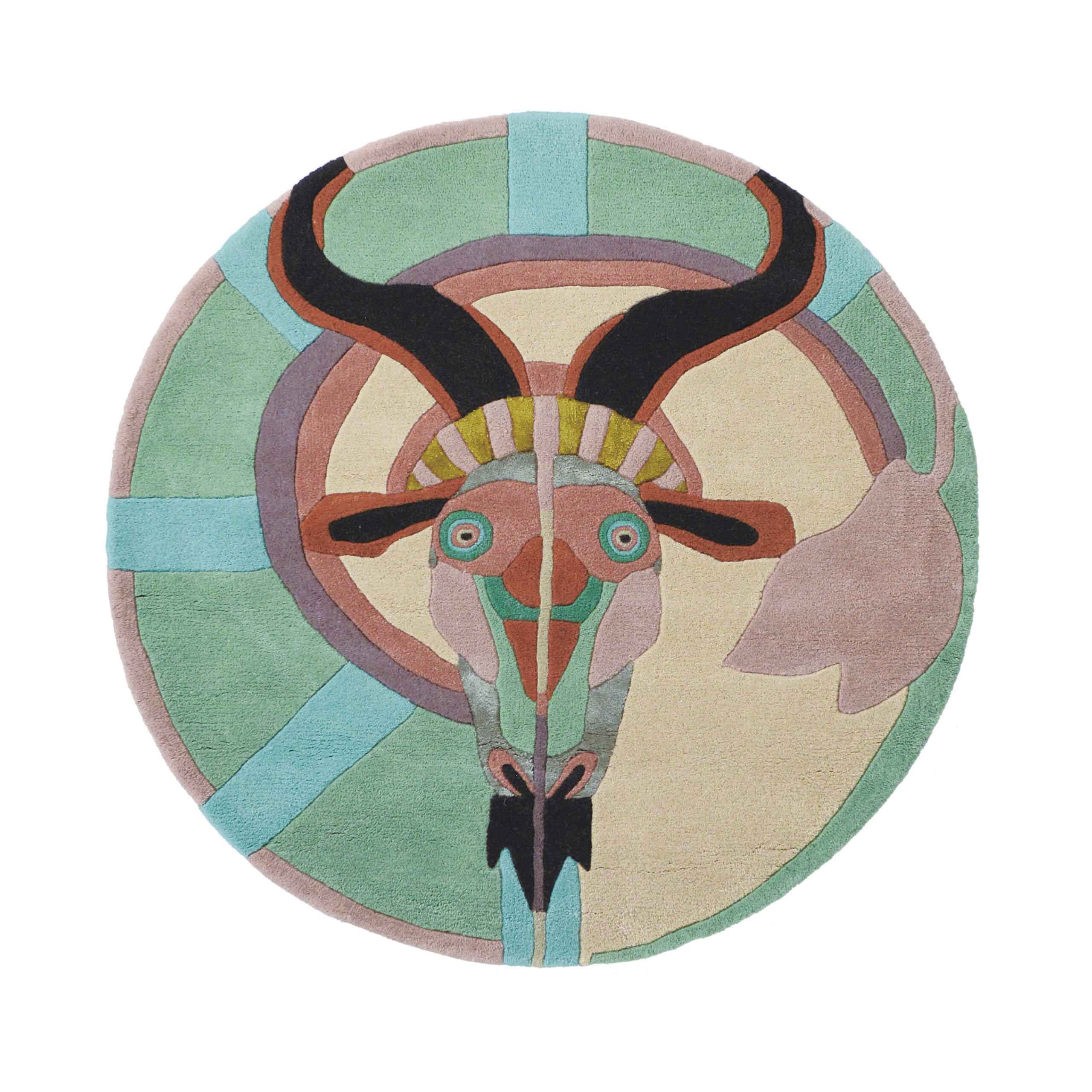 Dywan okrągły ZODIAC CAPRICORN miętowo-beżowy