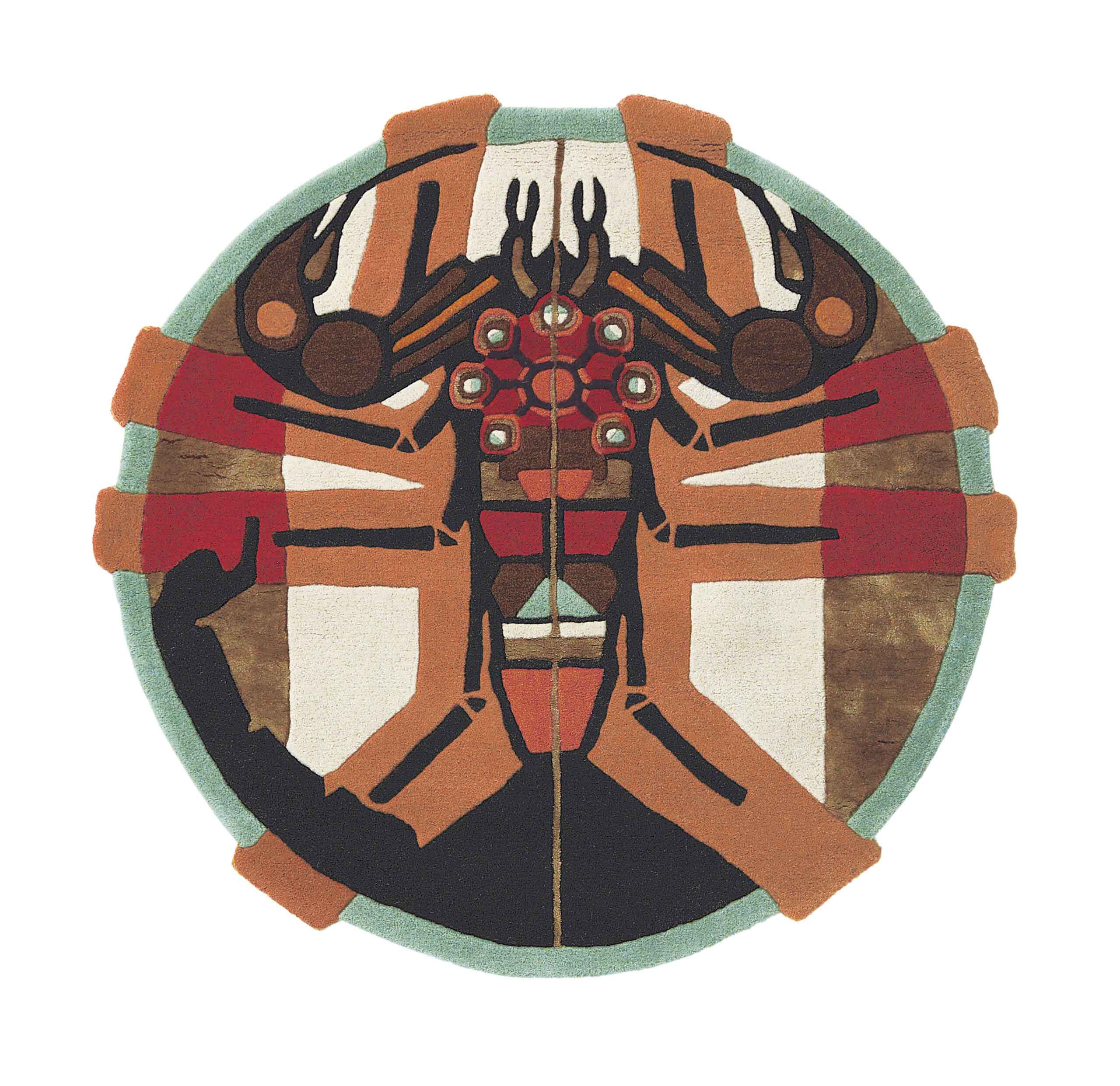 Dywan okrągły ZODIAC SCORPIO brązowo-zielony