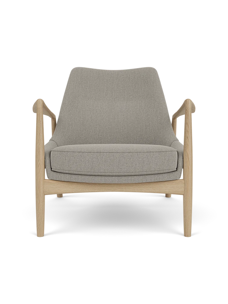 Sessel THE SEAL grau mit Eichenbasis [Julia]