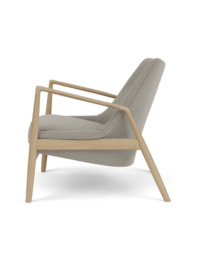 Sessel THE SEAL grau mit Eichenbasis [Julia]