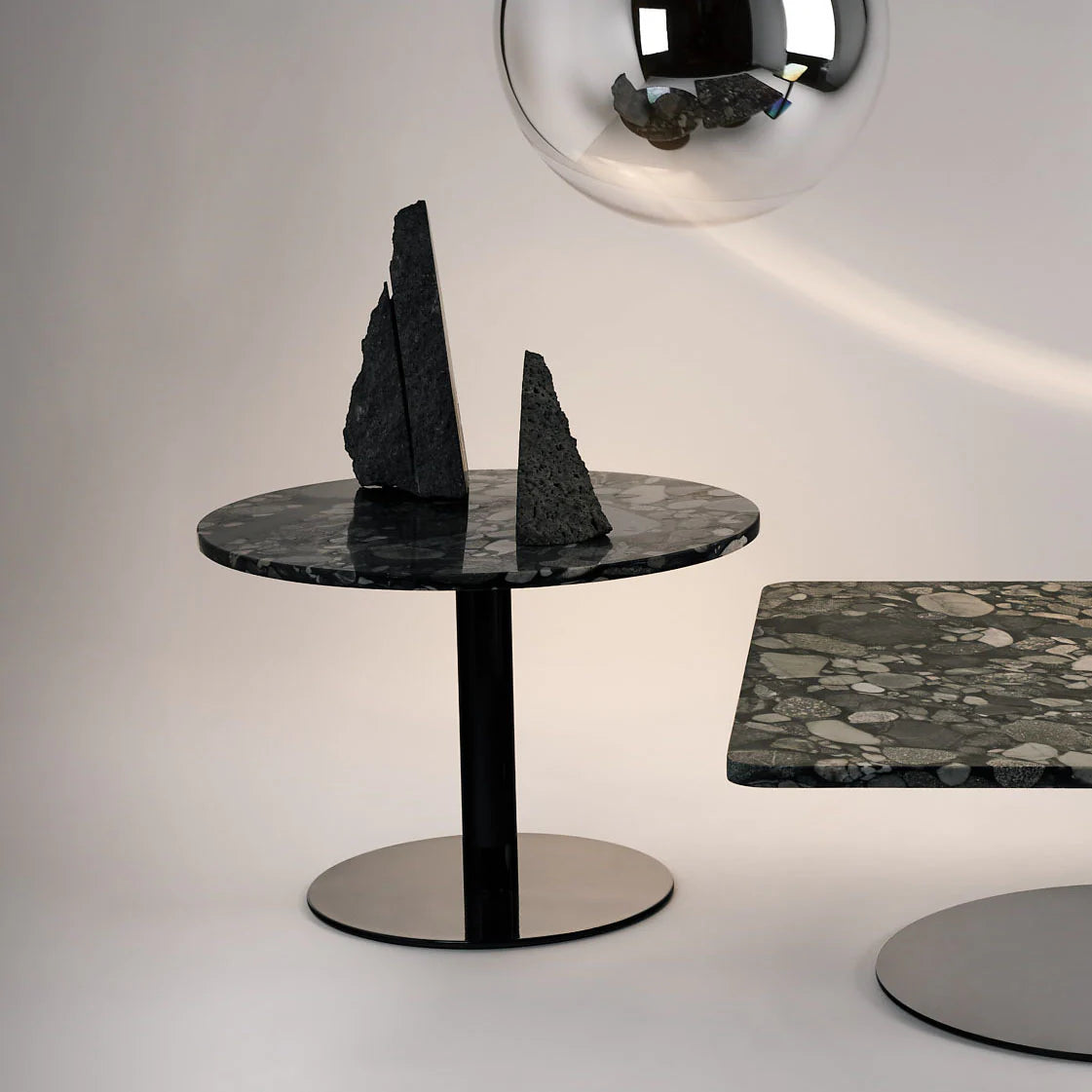 Side table round stone stone marble