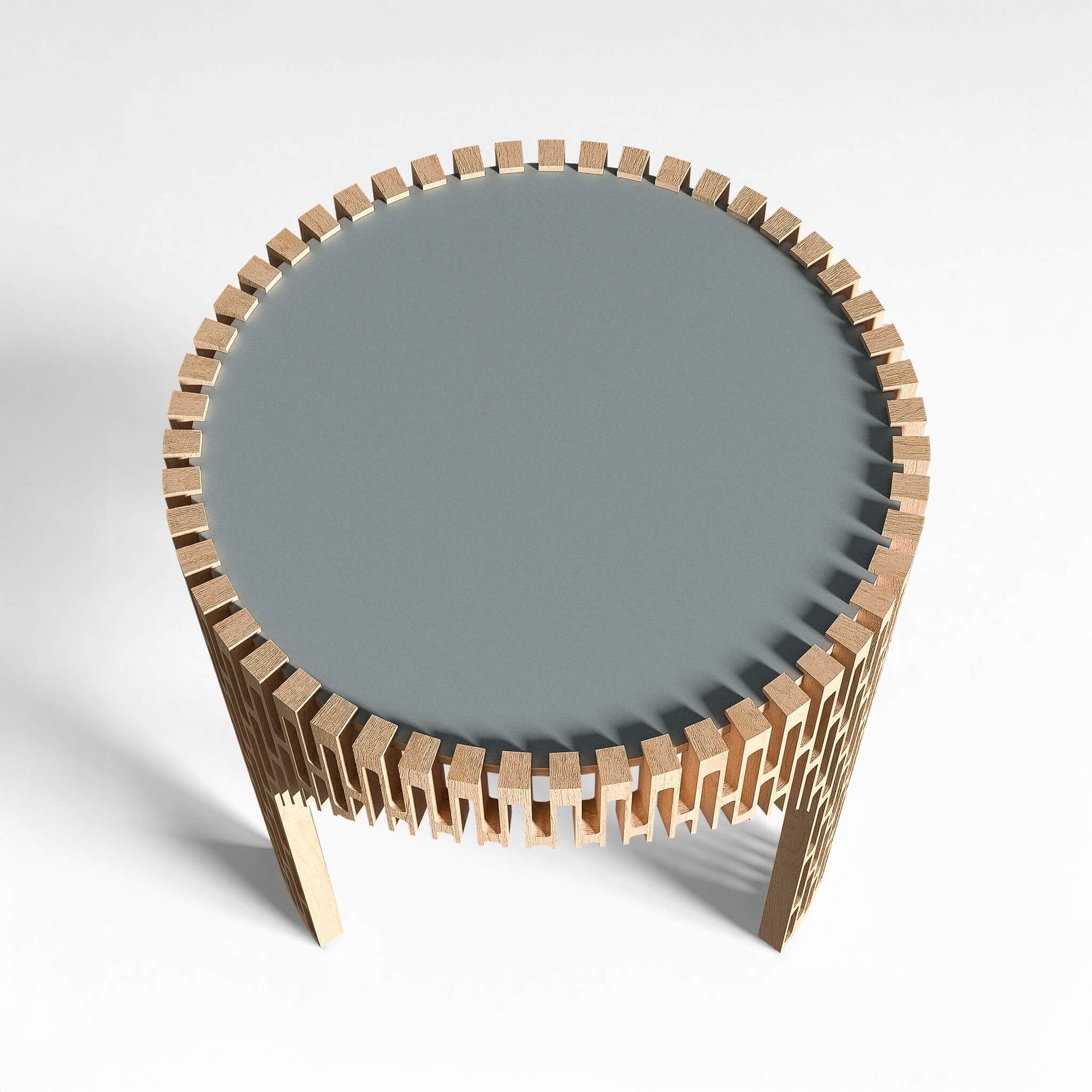 PETIT COLISÉE Side Table in Light Oak Wood