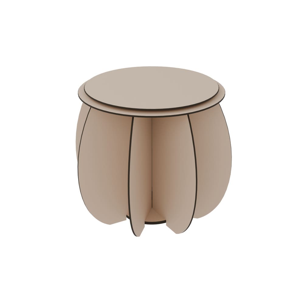 GARDENIA Beige Garden Stool