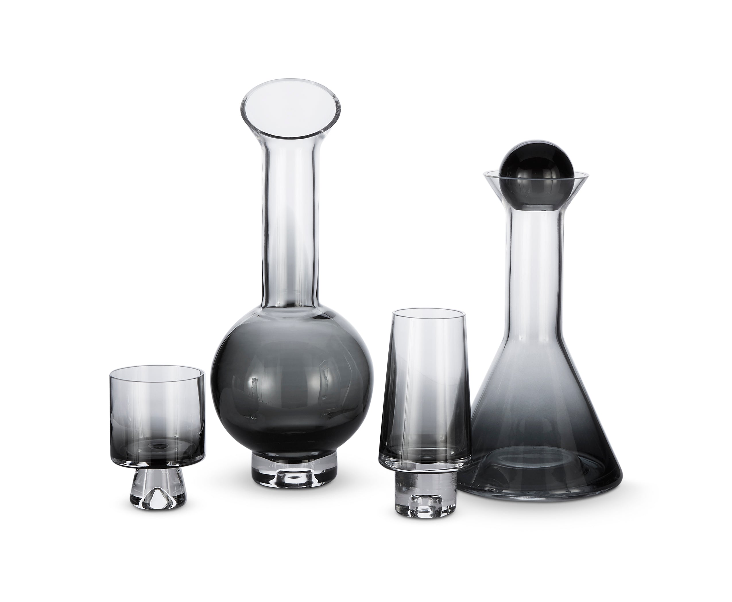 Tank decanter black glass