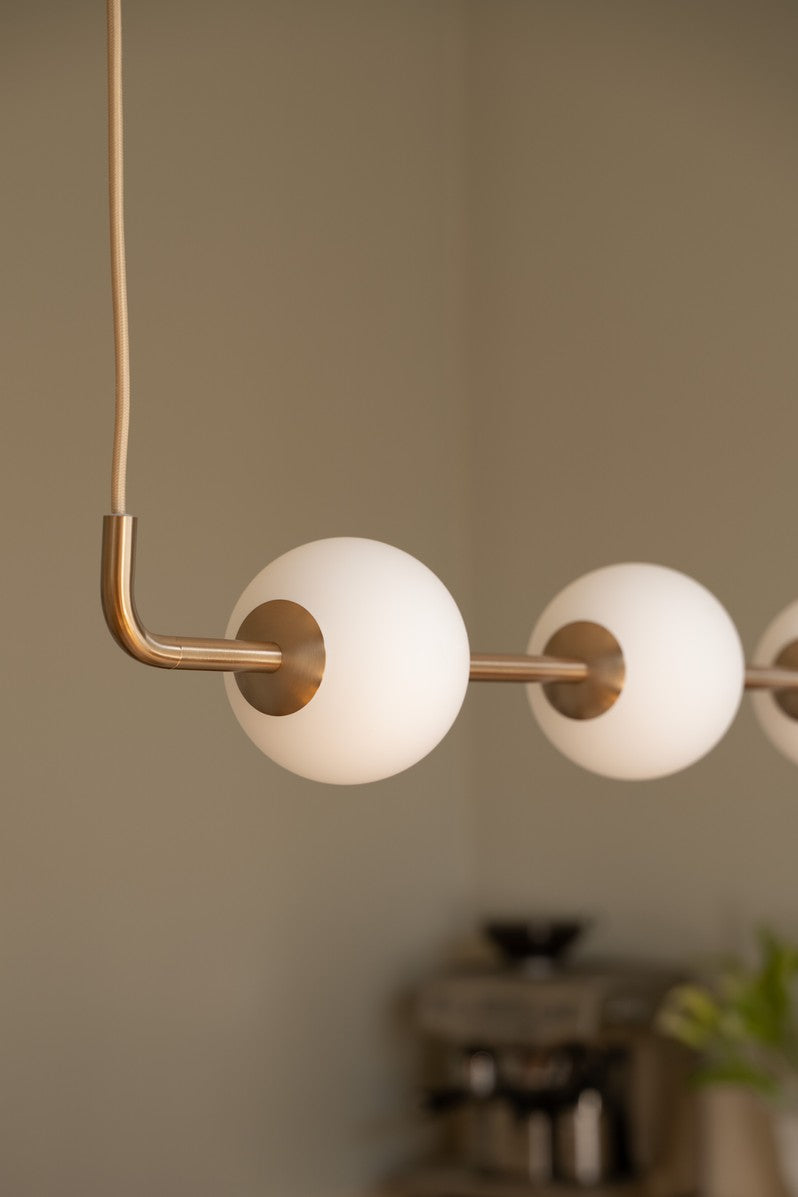 AUDREY LINEAR white pendant lamp with gold insert