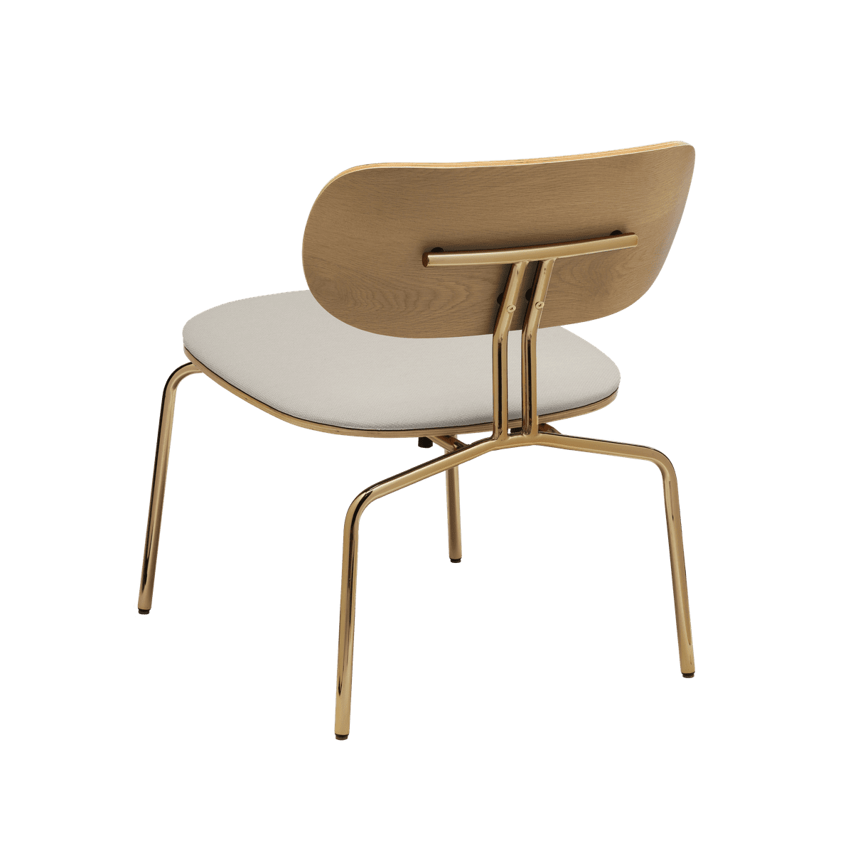 Beige curious armchair with a golden base