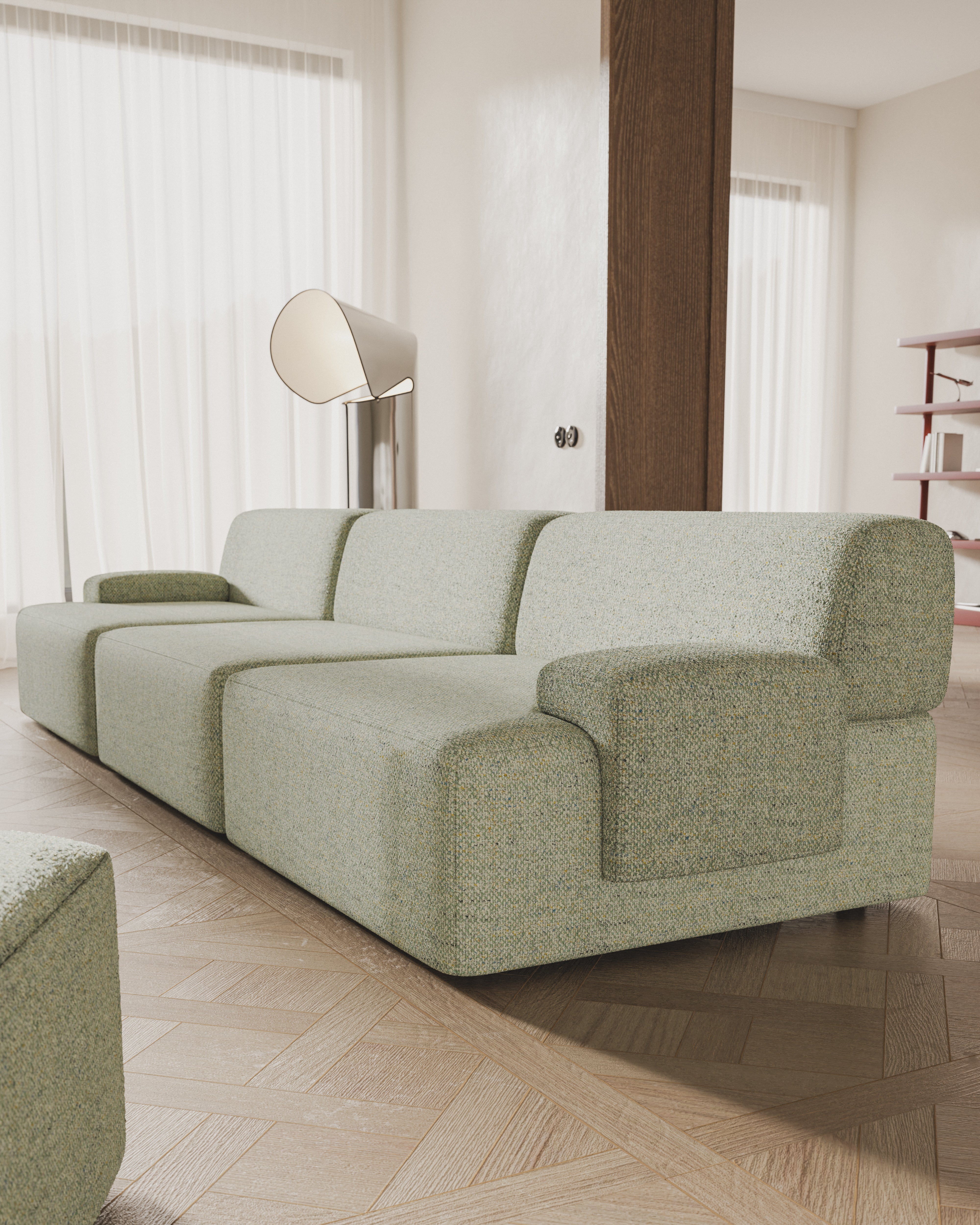 Modulares 3-Sitzer-Sofa UMI hellgrün [Amelia]