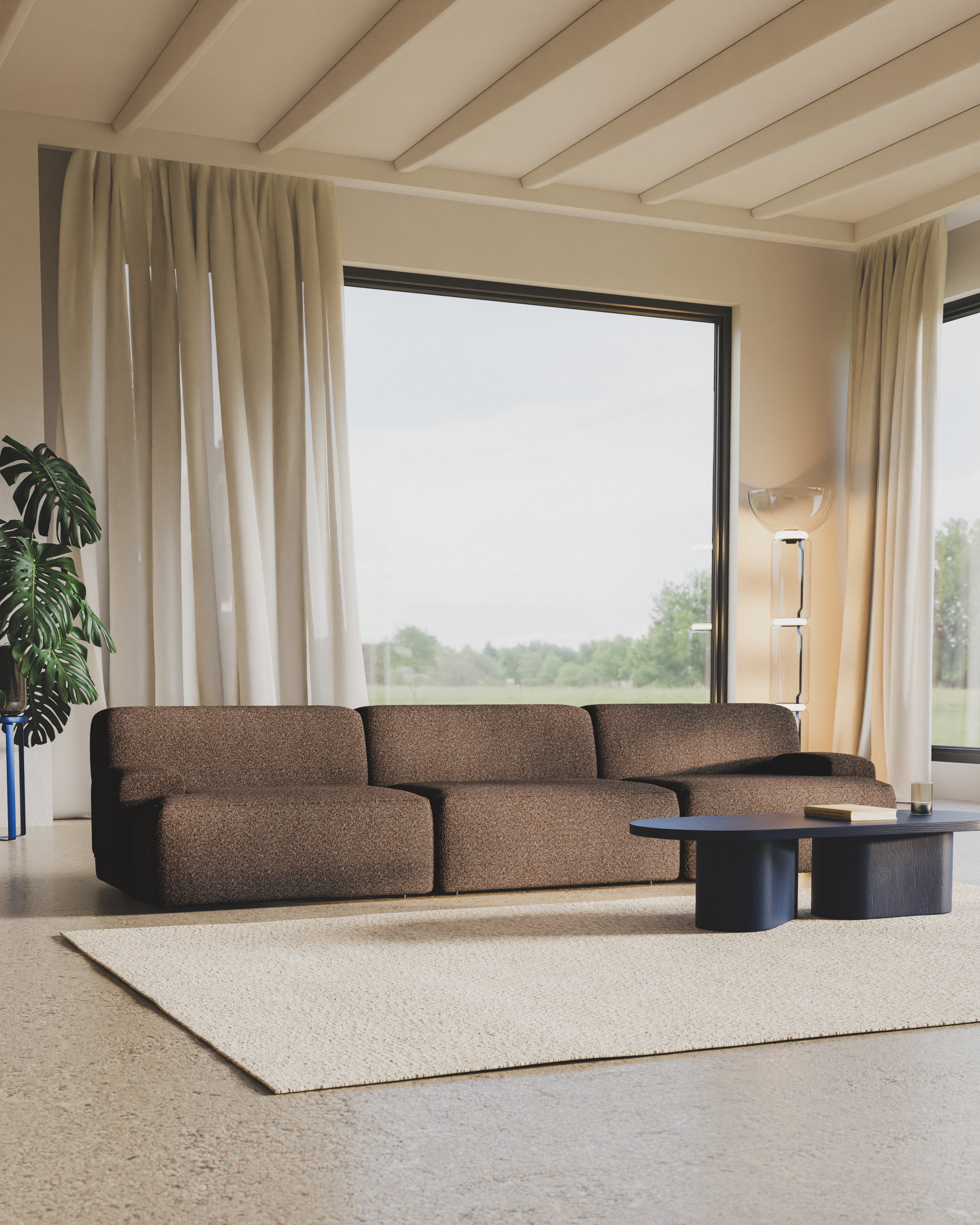 Modulsofa 3-Sitzer UMI braun [Amelia]
