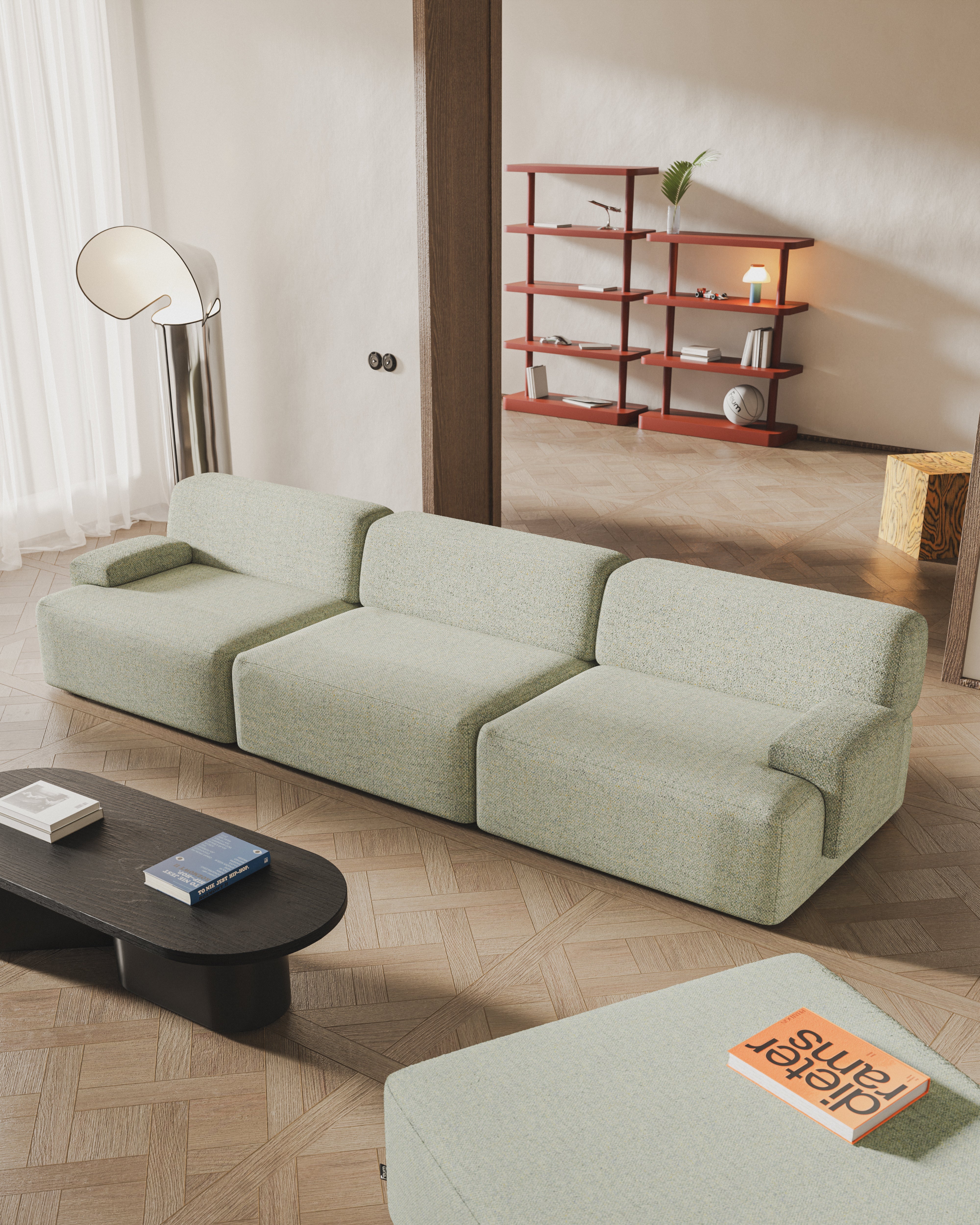 Modulares 3-Sitzer-Sofa UMI hellgrün [Amelia]