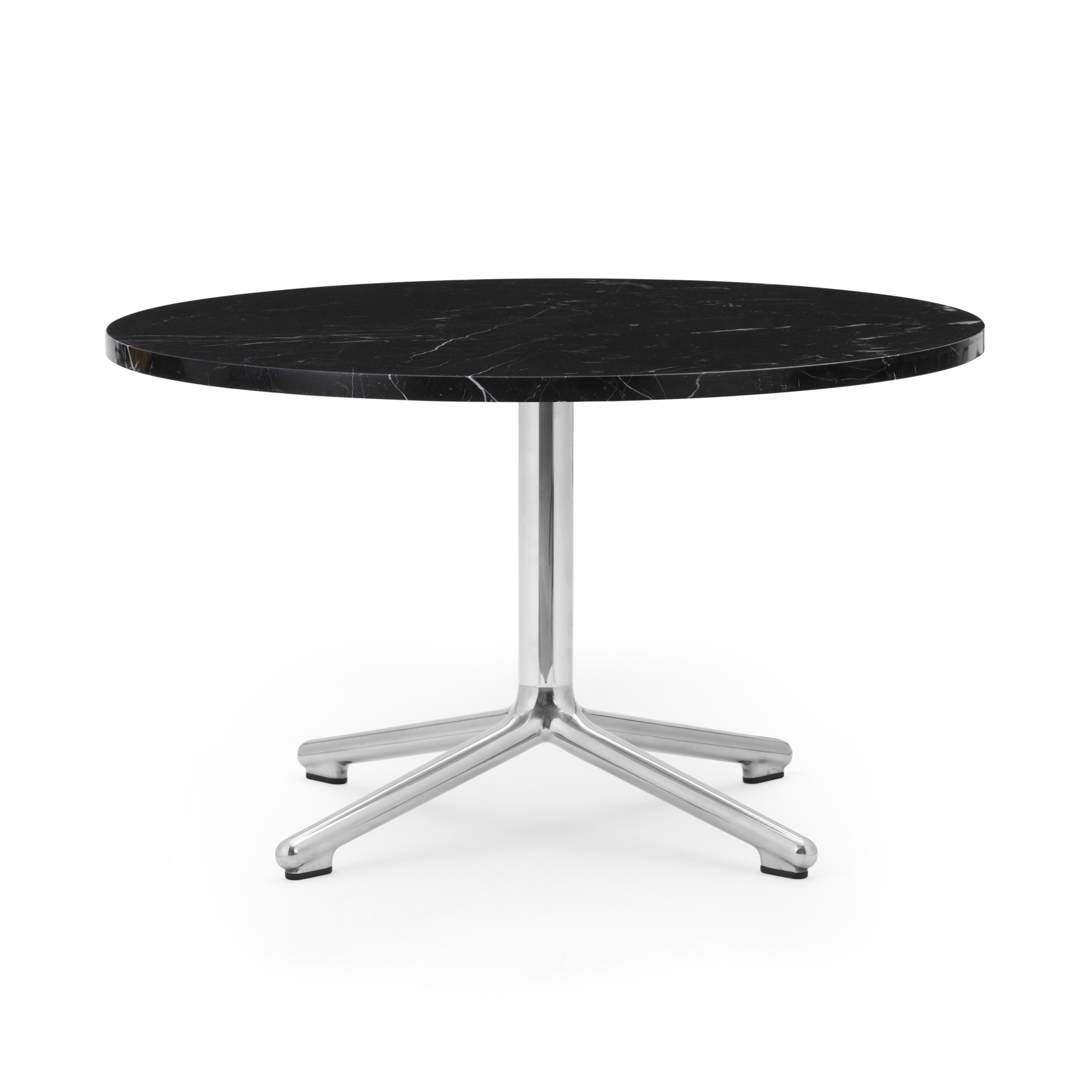 Coffee table Lunar black marble top with aluminum base [OLA] [Amelia SPR]